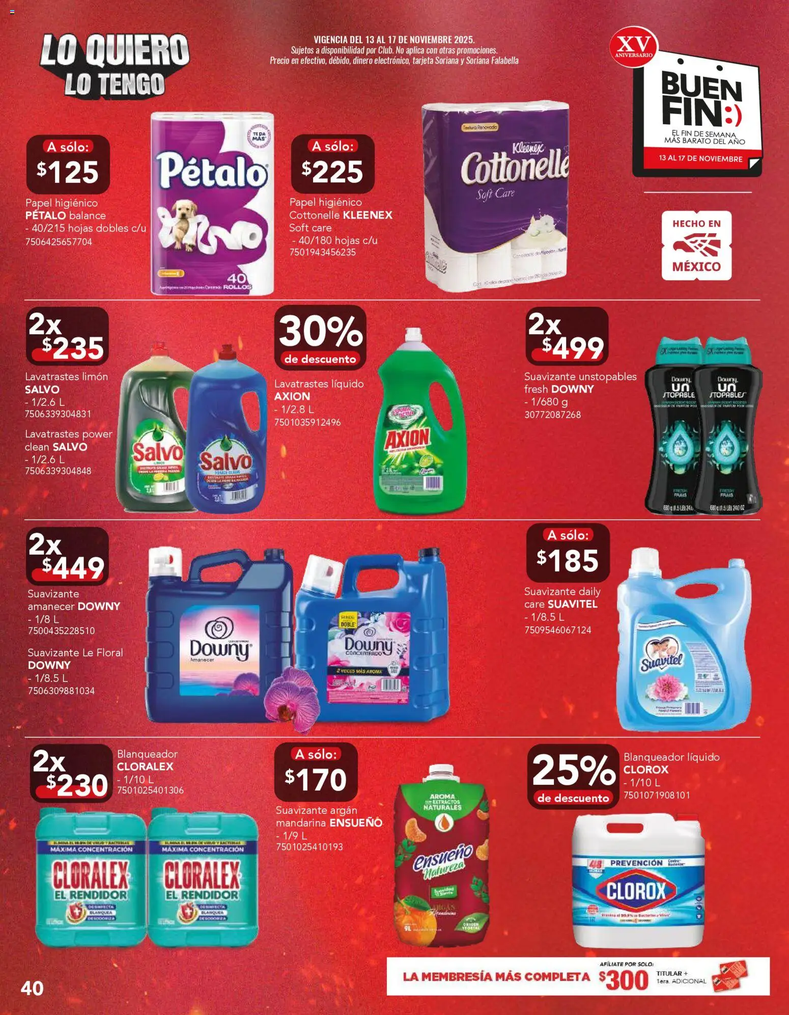 Nuevas ofertas de City Club válidas en toda la República Mexicana desde el 12.11.2025. ¡Encuentra las mejores ofertas en City Club Buen Fin! | Página: 40 | Productos: Limón, Suavizante, Papel higiénico, Té