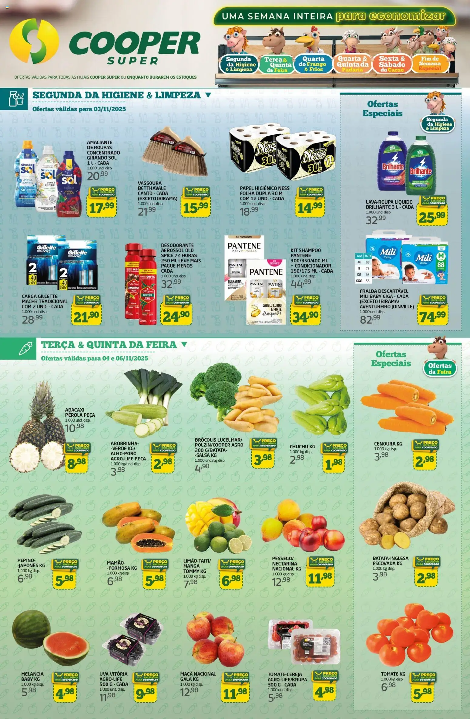 Cooper Folheto - válido de 03.11.2025 | Página: 1 | Produtos: Chuchu, Amaciante de roupas, Carne, Amaciante