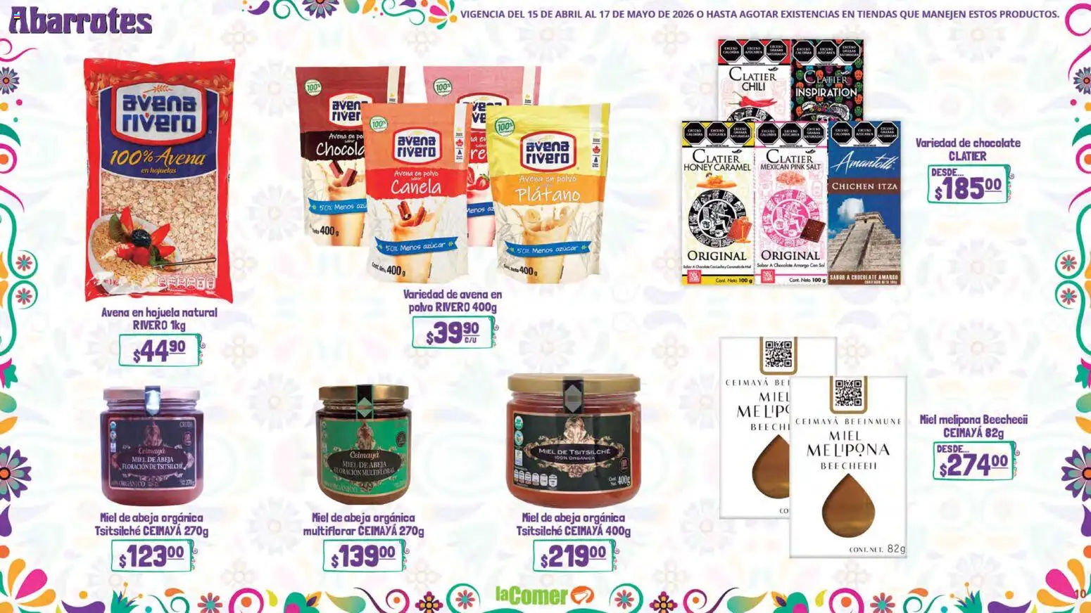 Nuevas ofertas de La Comer válidas en toda la República Mexicana desde el 15.04.2026. ¡Encuentra las mejores ofertas en La Comer folleto! | Página: 10 | Productos: Azúcar, Avena, Chocolate, Polvo