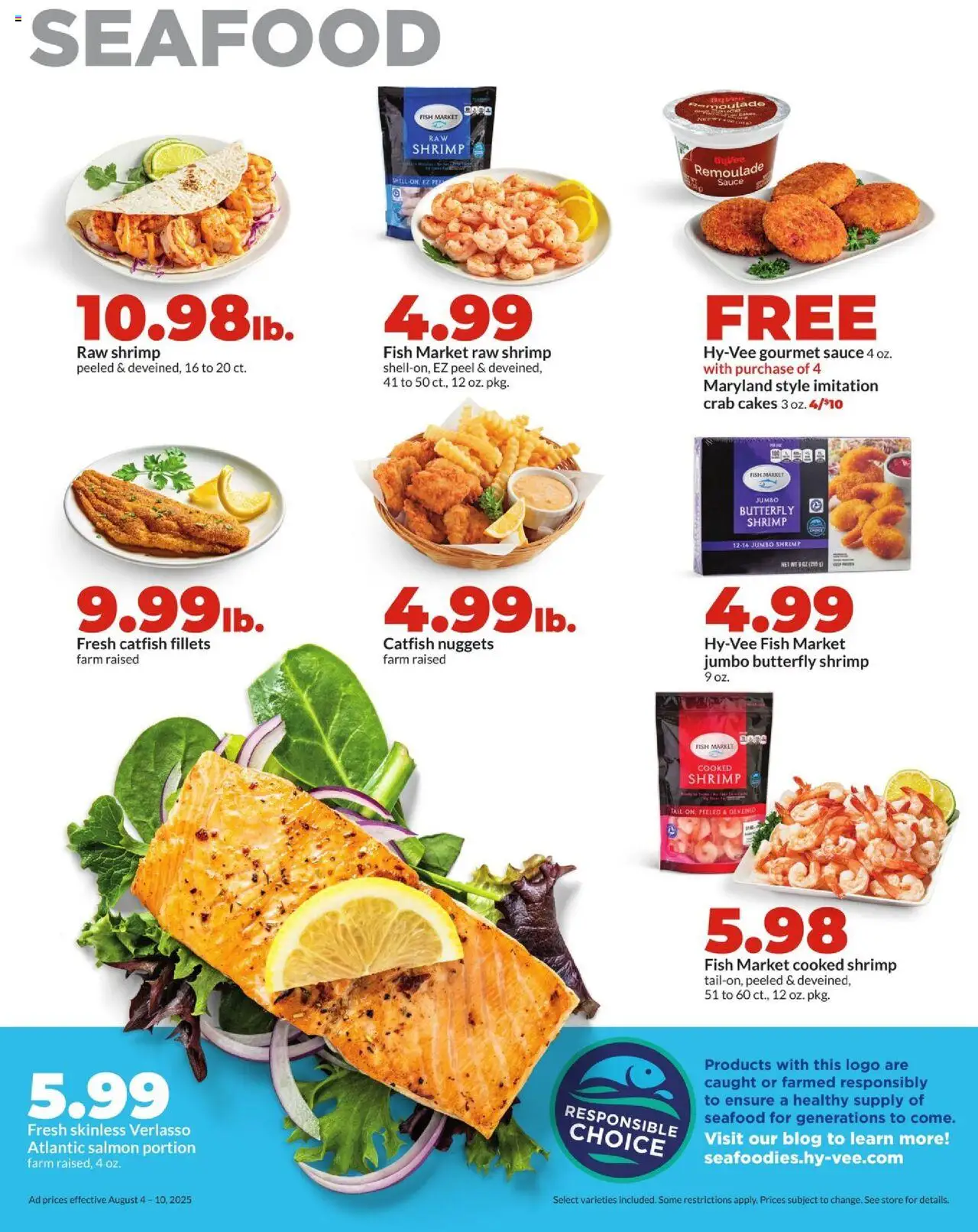HyVee Weekly Ad - valid from 04.08.2025 | Page: 13 | Products: Fish, Sauce, Seafood