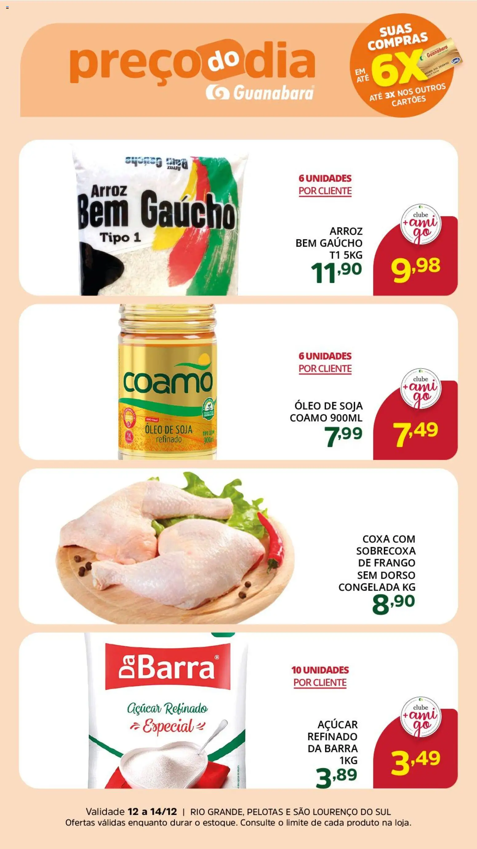 Supermercado Guanabara Folheto - válido de 12.12.2025 | Página: 3 | Produtos: Óleo, Açúcar, Frango, Soja