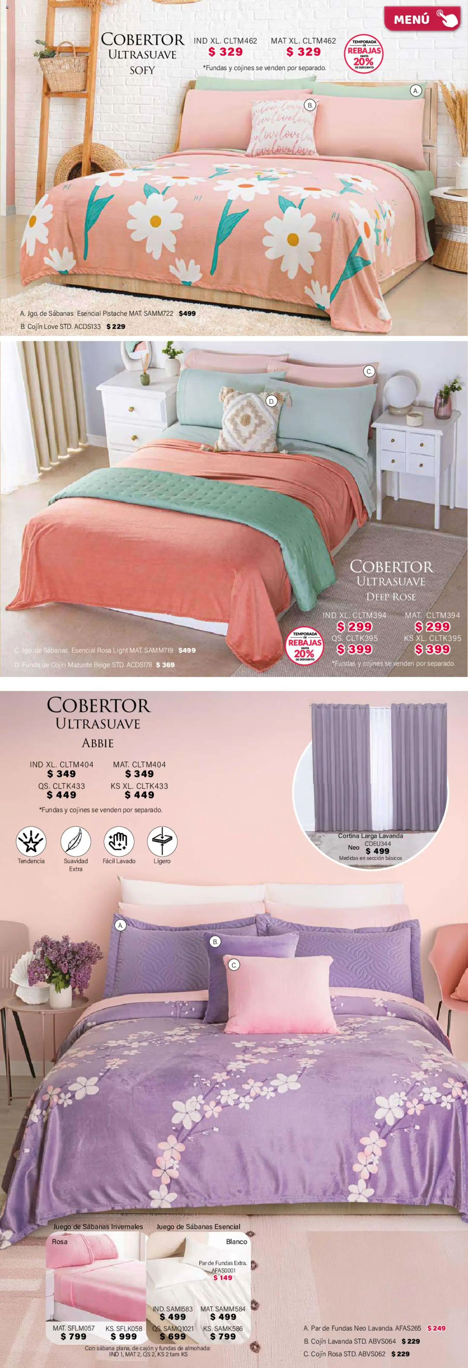 Nuevas ofertas de Colchas Concord válidas en toda la República Mexicana desde el 01.02.2026. ¡Encuentra las mejores ofertas en Colchas Concord catálogo! | Página: 190 | Productos: Juego, Funda, Almohada, Sabanas