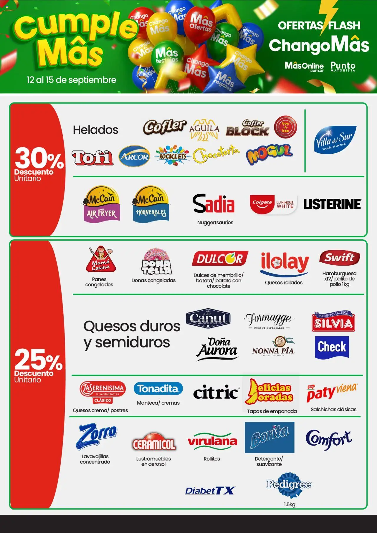 Changomas ofertas flash │ válido desde el 12.09.2025 | Página: 3 | Productos: Cocina, Batata, Chocolate, Suavizante