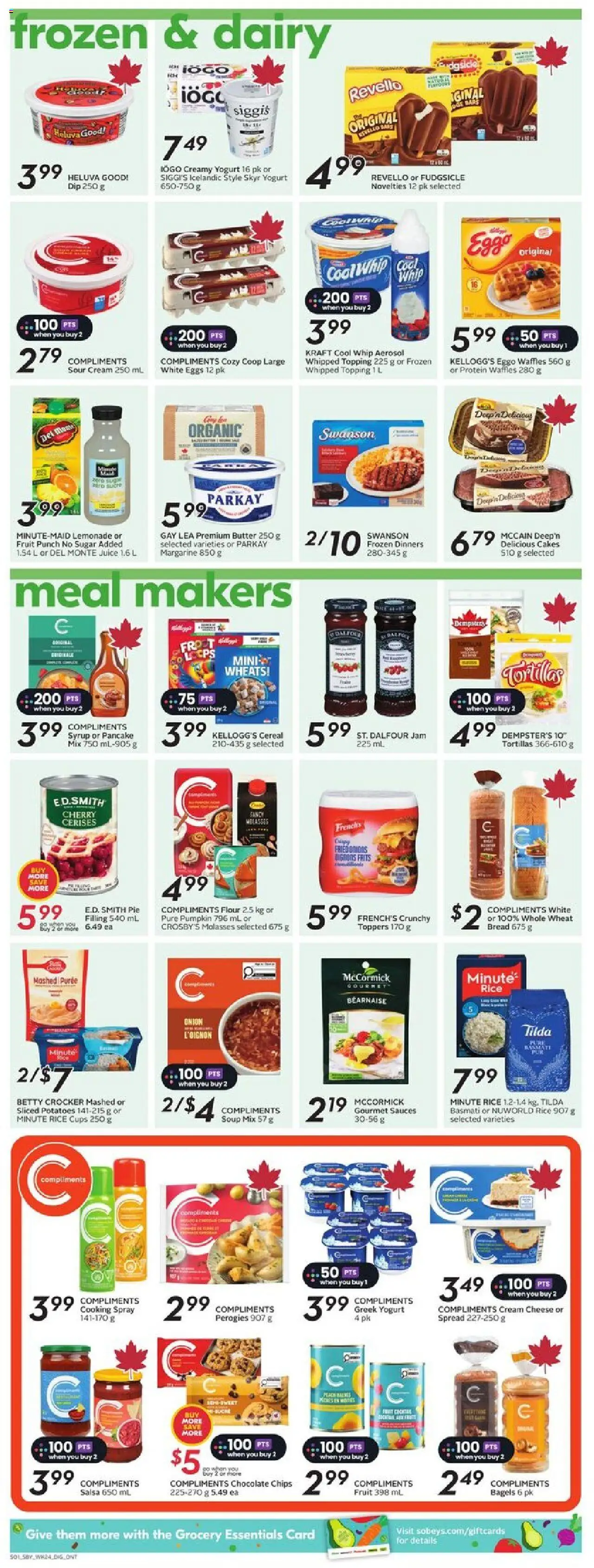 Sobeys flyer valid from 09.10.2025 | Page: 11 | Products: Rice, Potatoes, Butter, Pumpkin