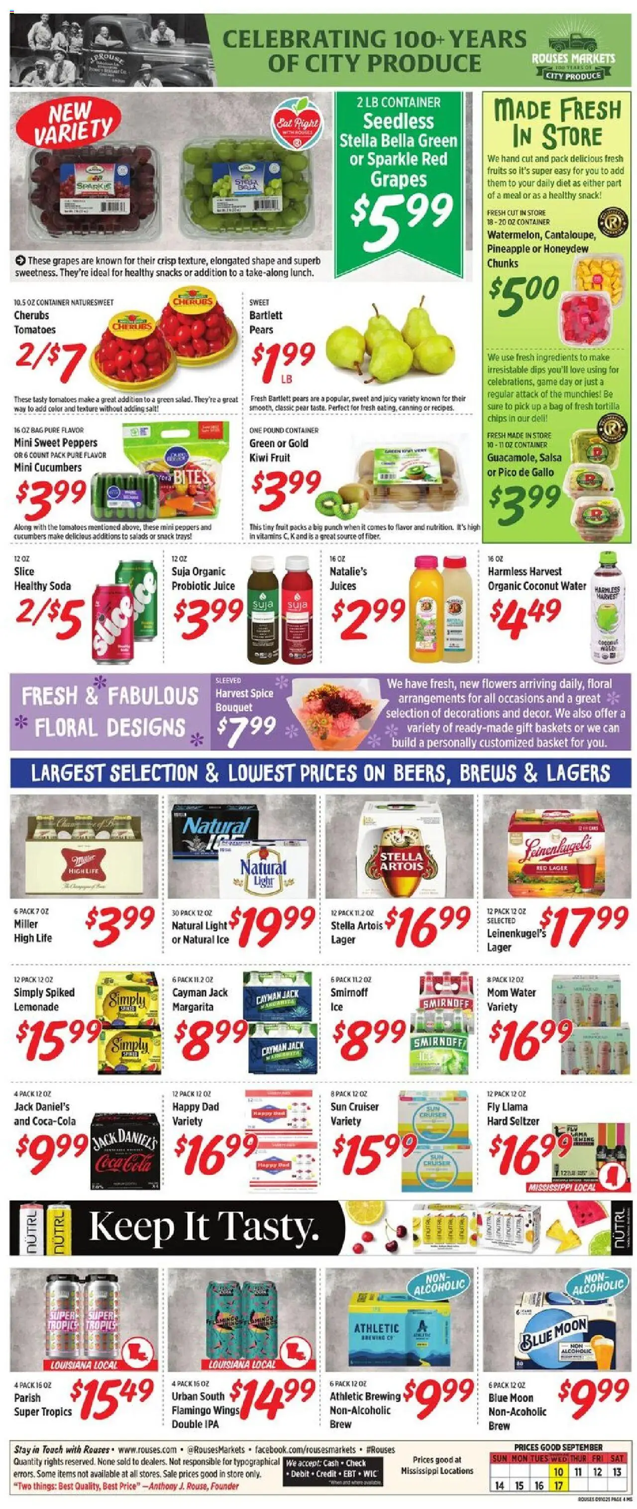 Rouses Weekly Ad - MS - valid from 10.09.2025 | Page: 7 | Products: Peppers, Kiwi, Cucumbers, Water