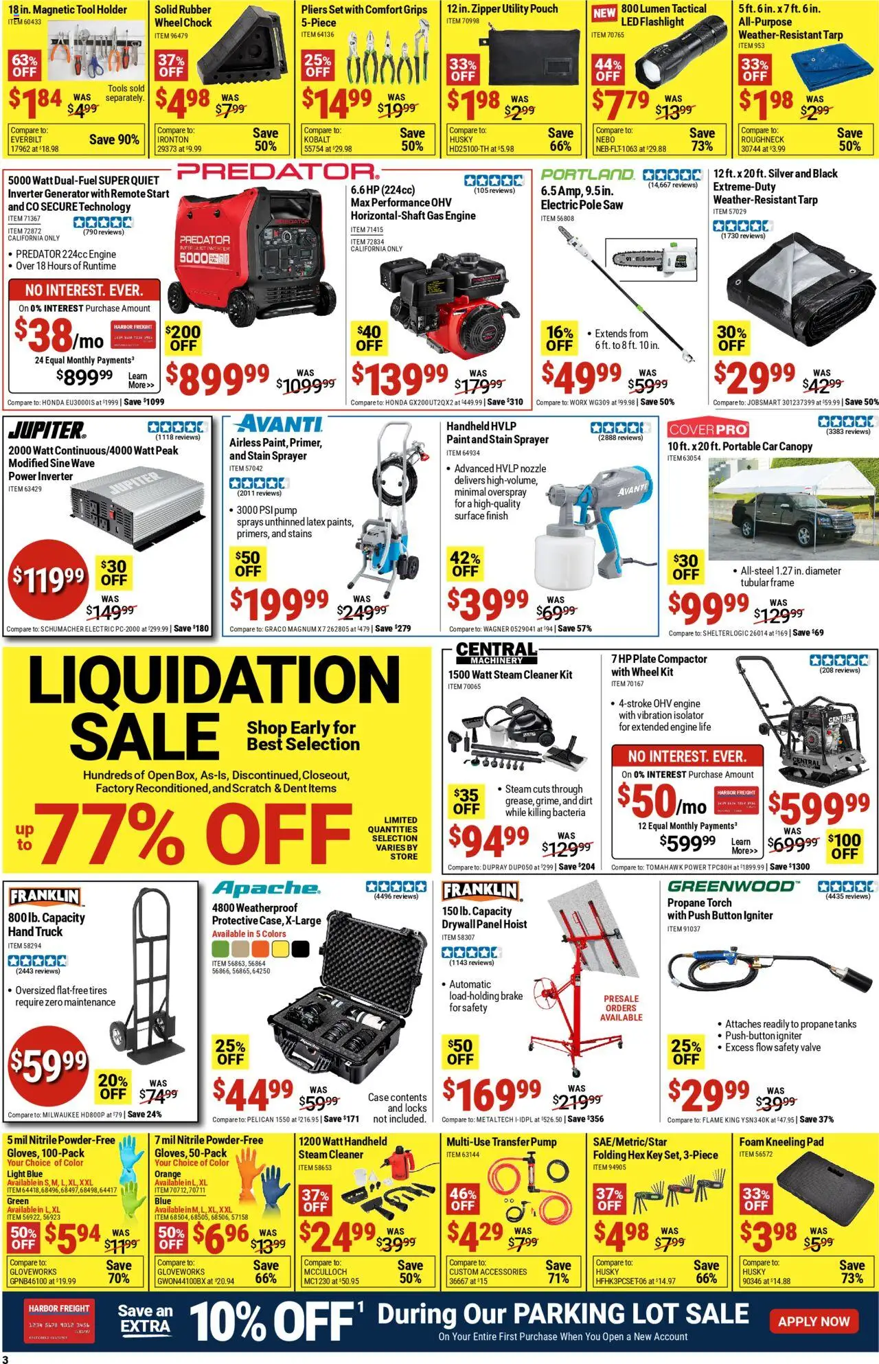 Harbor Freight Weekly Ad - valid from 11.08.2025 | Page: 3 | Products: Saw, Remote Start, Case, Power Inverter