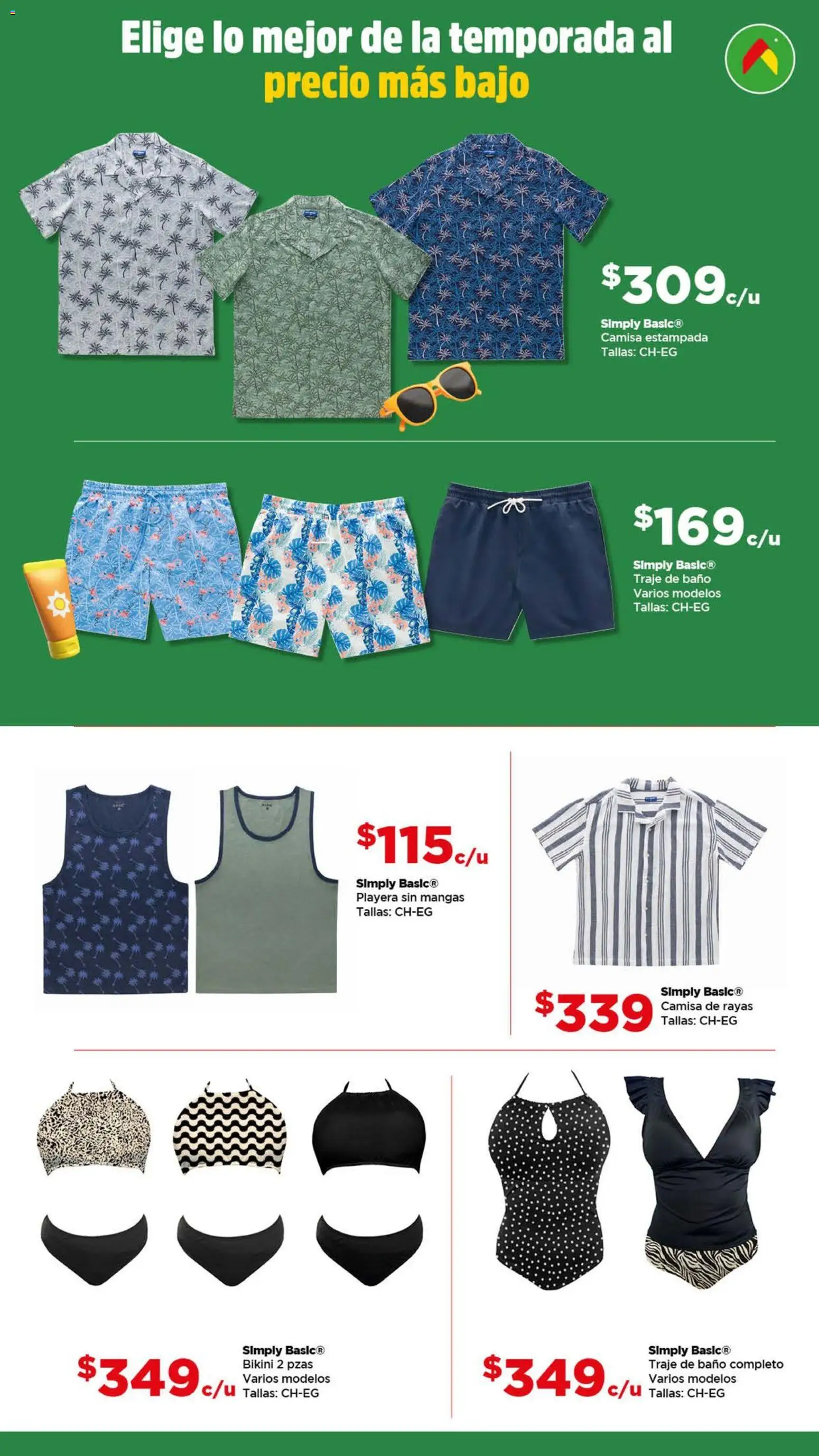 Nuevas ofertas de Bodega Aurrerá válidas en toda la República Mexicana desde el 06.03.2026. ¡Encuentra las mejores ofertas en Bodega Aurrerá folleto Vacaciones! | Página: 7 | Productos: Traje, Camisa, Playera, Bikini