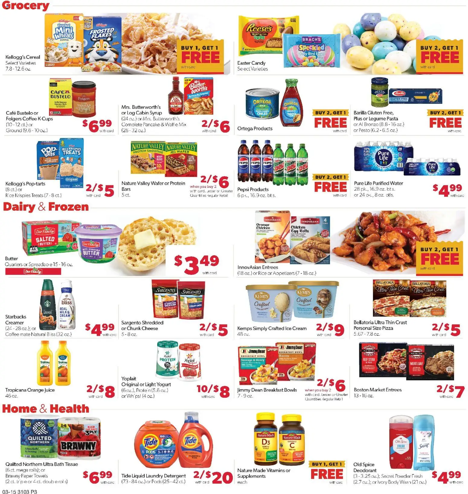 Family Fare Weekly Ad - valid from 15.03.2026 | Page: 3 | Products: Powder, Yogurt, Body Wash, Flakes
