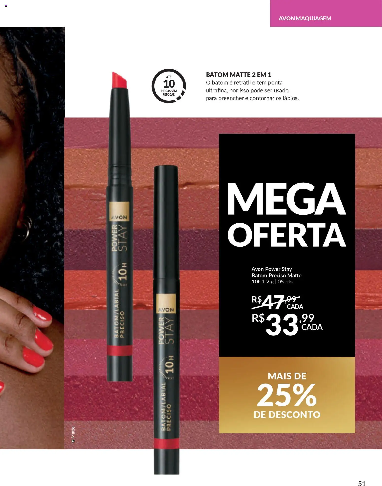 Avon Folheto - válido de 18.02.2026 | Página: 51 | Produtos: Maquiagem, Batom