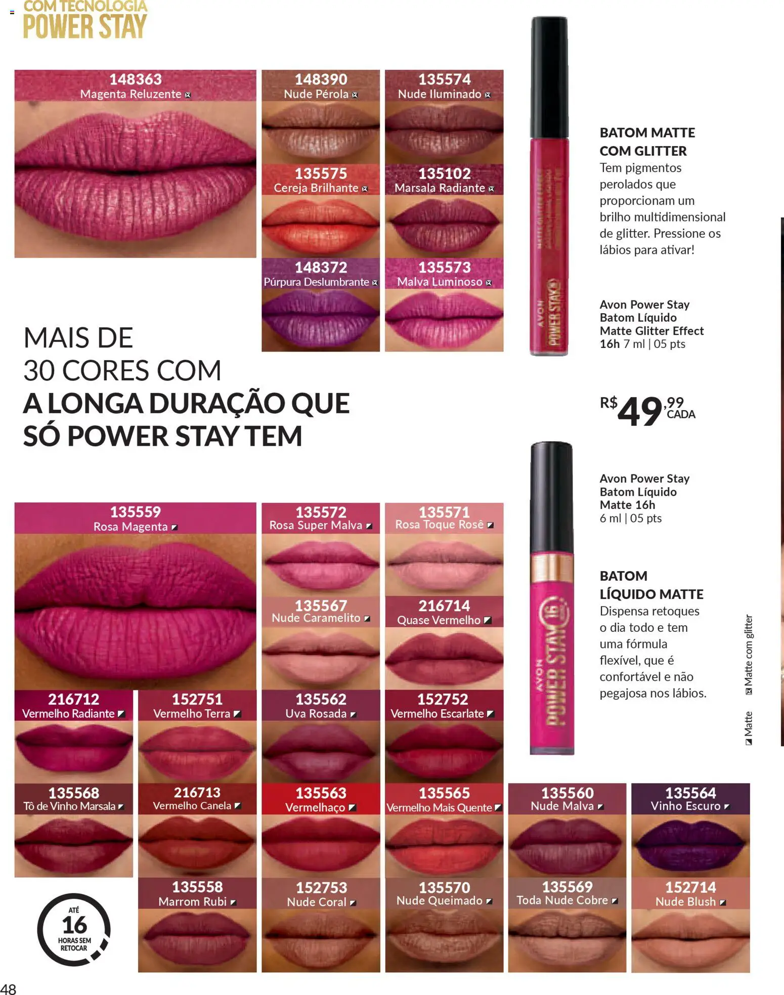 Avon Folheto - válido de 18.02.2026 | Página: 48 | Produtos: Cereja, Batom, Vinho, Canela