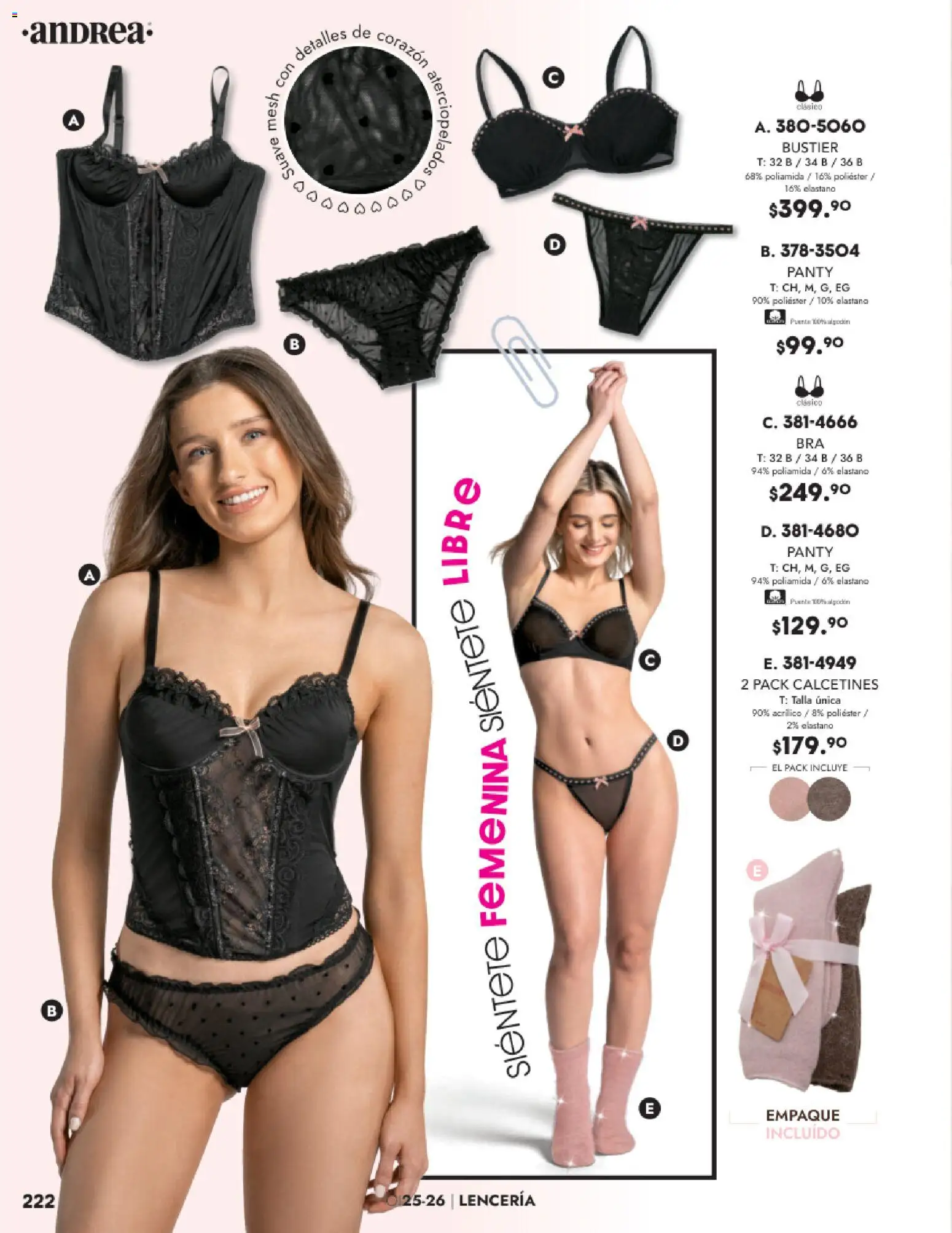 Nuevas ofertas de Andrea válidas en toda la República Mexicana desde el 26.11.2025. ¡Encuentra las mejores ofertas en Andrea catálogo Lancería, Vestir Interior otoño 2025! | Página: 58 | Productos: Lenceria