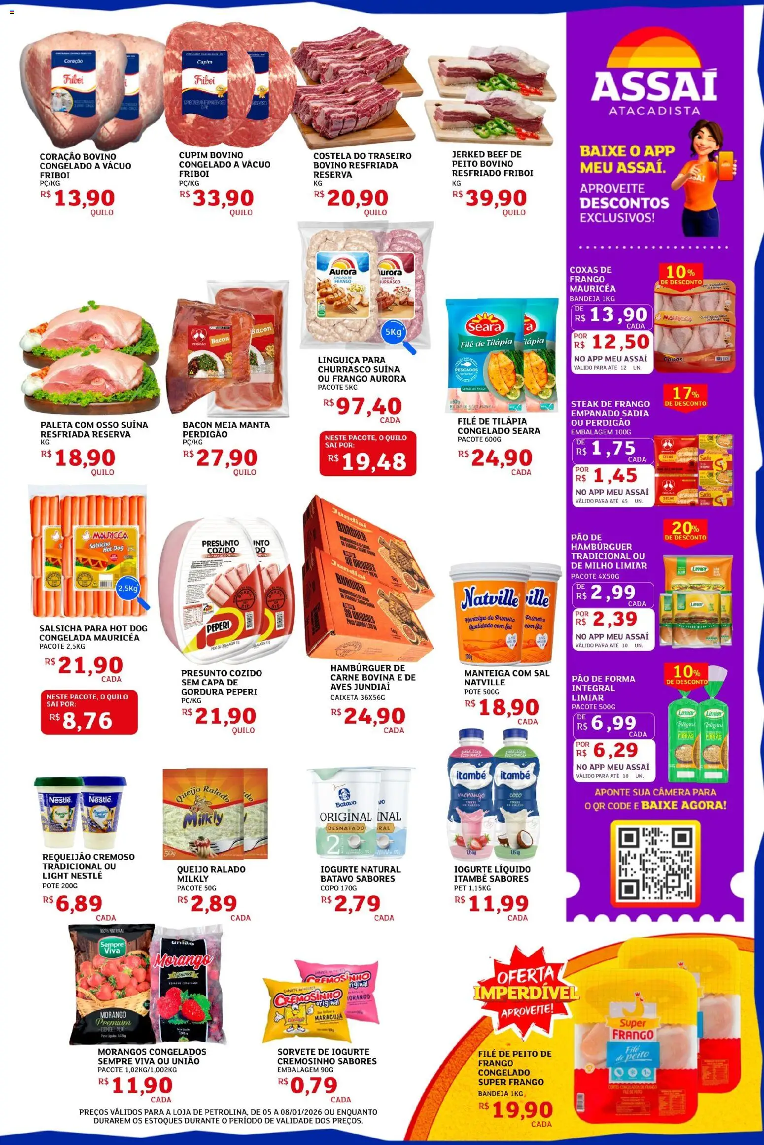 Assaí Atacadista Folheto - válido de 05.01.2026 | Página: 3 | Produtos: Bandeja, Sal, Frango, Requeijão