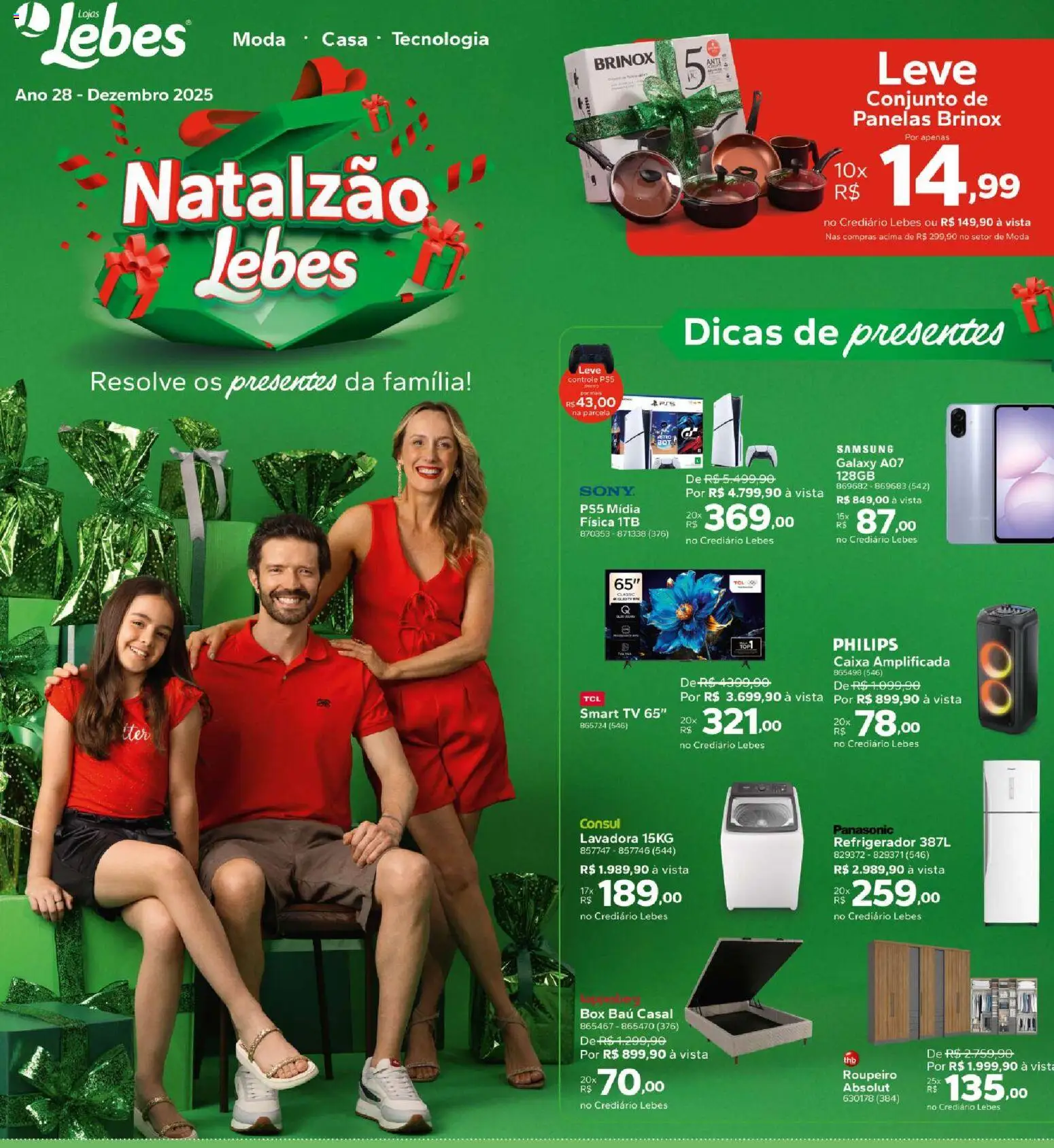 Lebes Folheto - válido de 01.12.2025 | Página: 1 | Produtos: Refrigerador, smart TV, Caixa, Tv