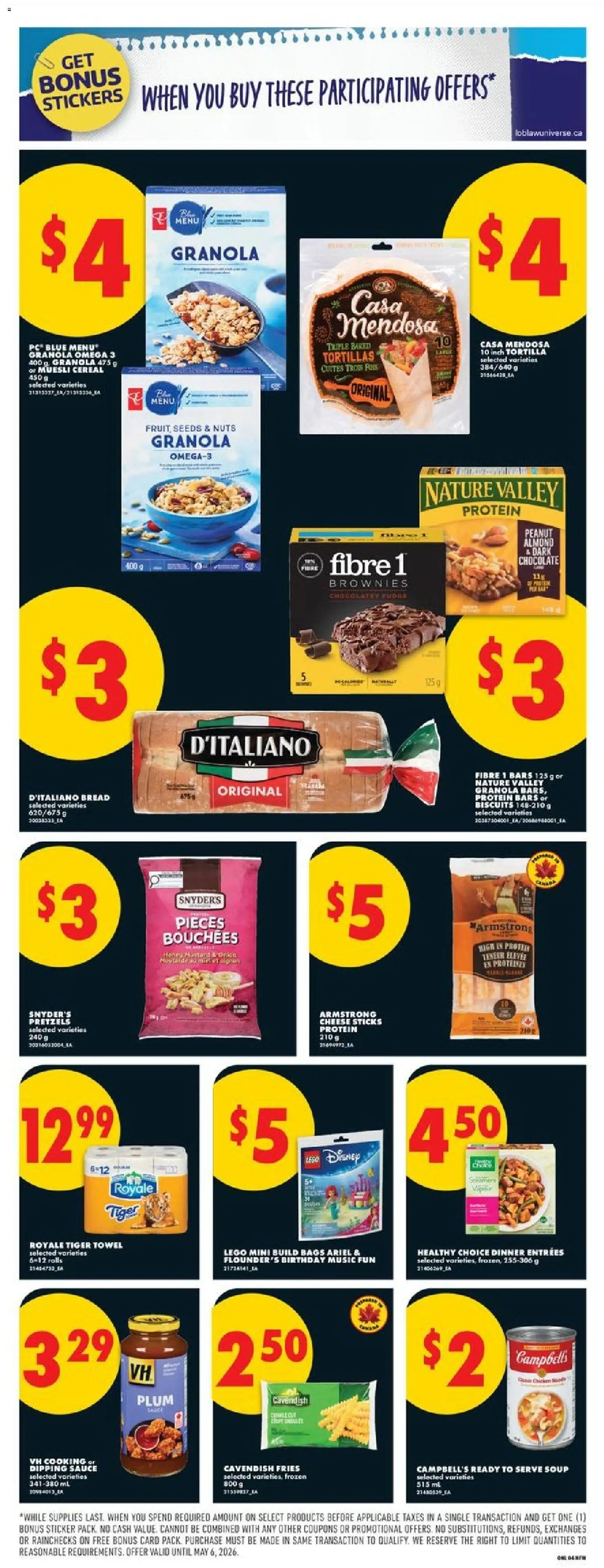 No Frills flyer valid from 23.04.2026 | Page: 12 | Products: PC, Cheese, Bread, Chocolate