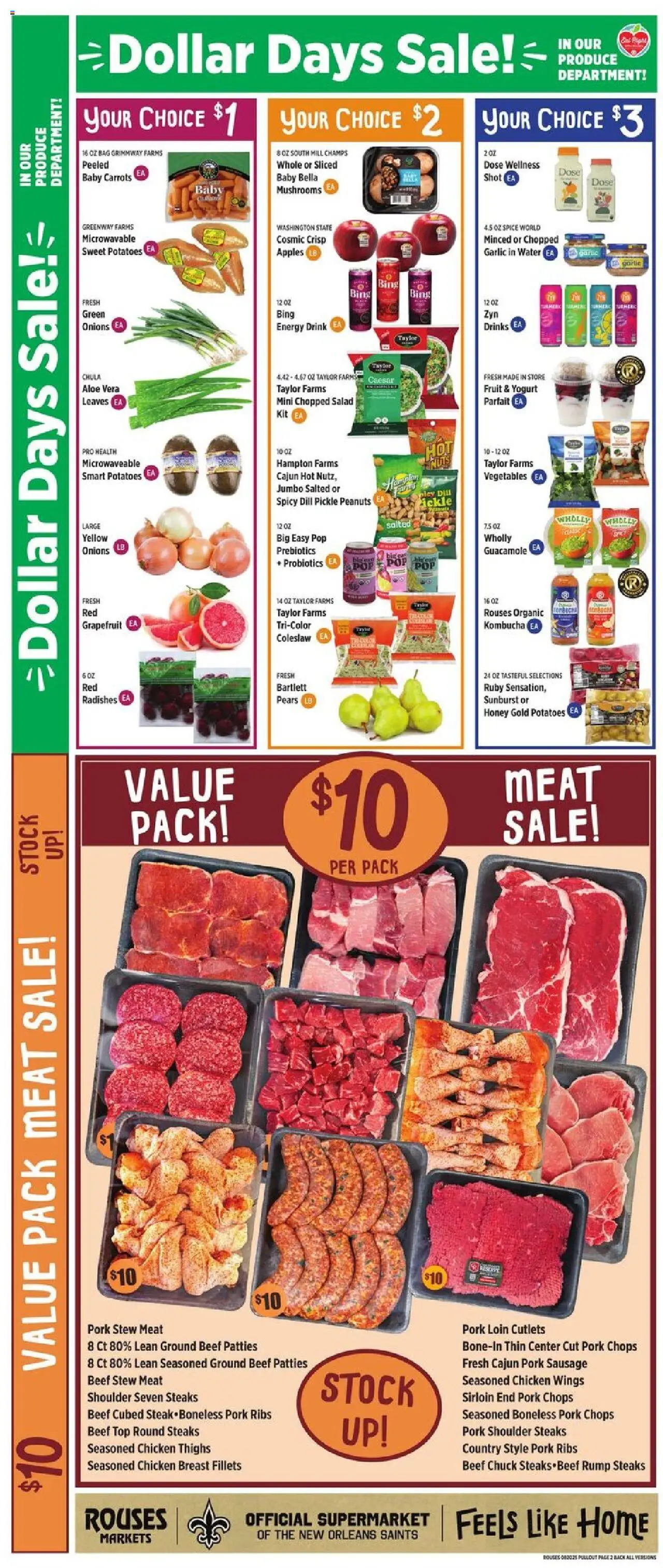Rouses Weekly Ad - LA - valid from 20.08.2025 | Page: 5 | Products: Beef, Aloe Vera, Salad, Potatoes