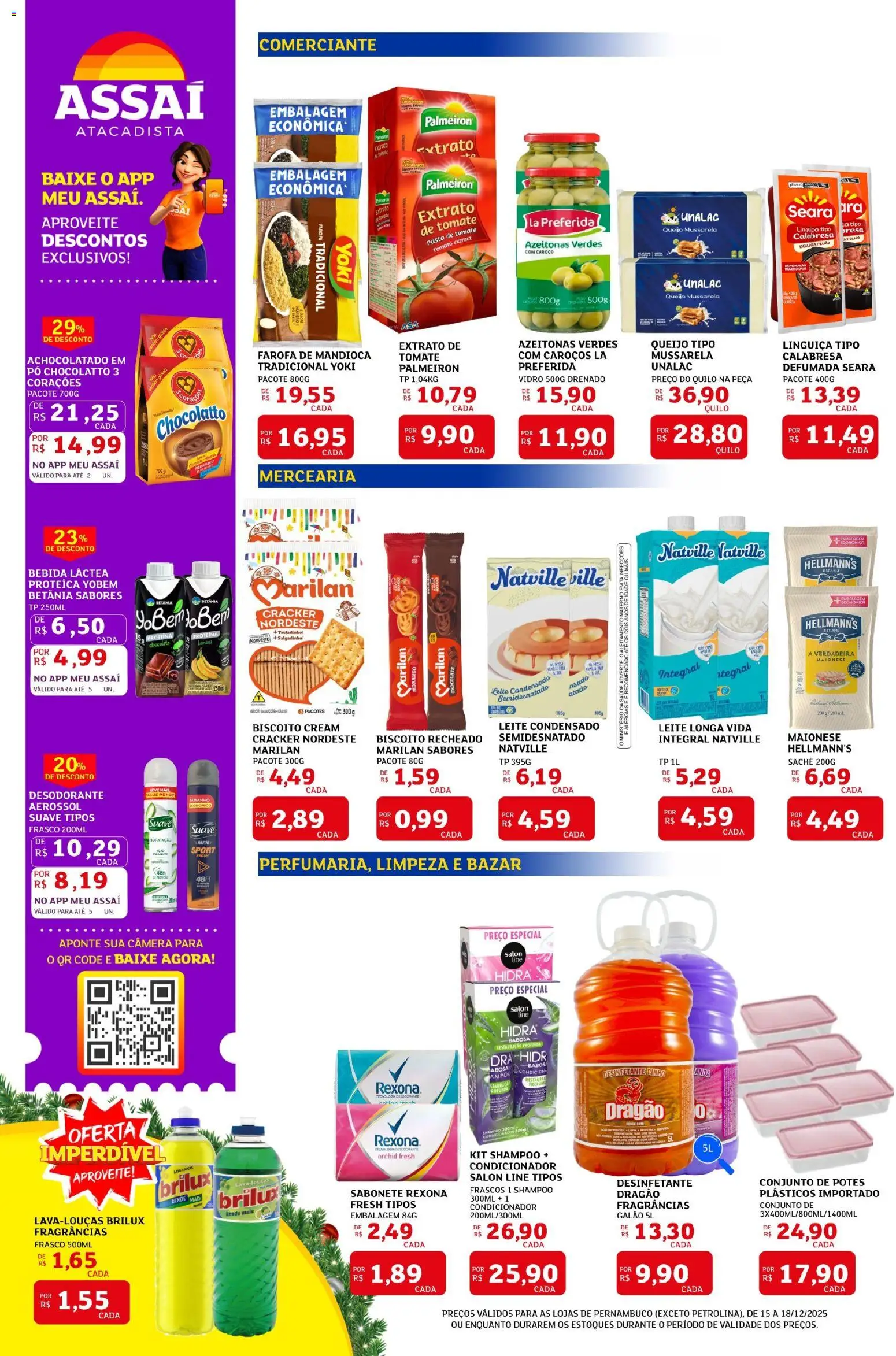 Assaí Atacadista Folheto - válido de 15.12.2025 | Página: 2 | Produtos: Condicionador, Leite, Queijo, Desinfetante