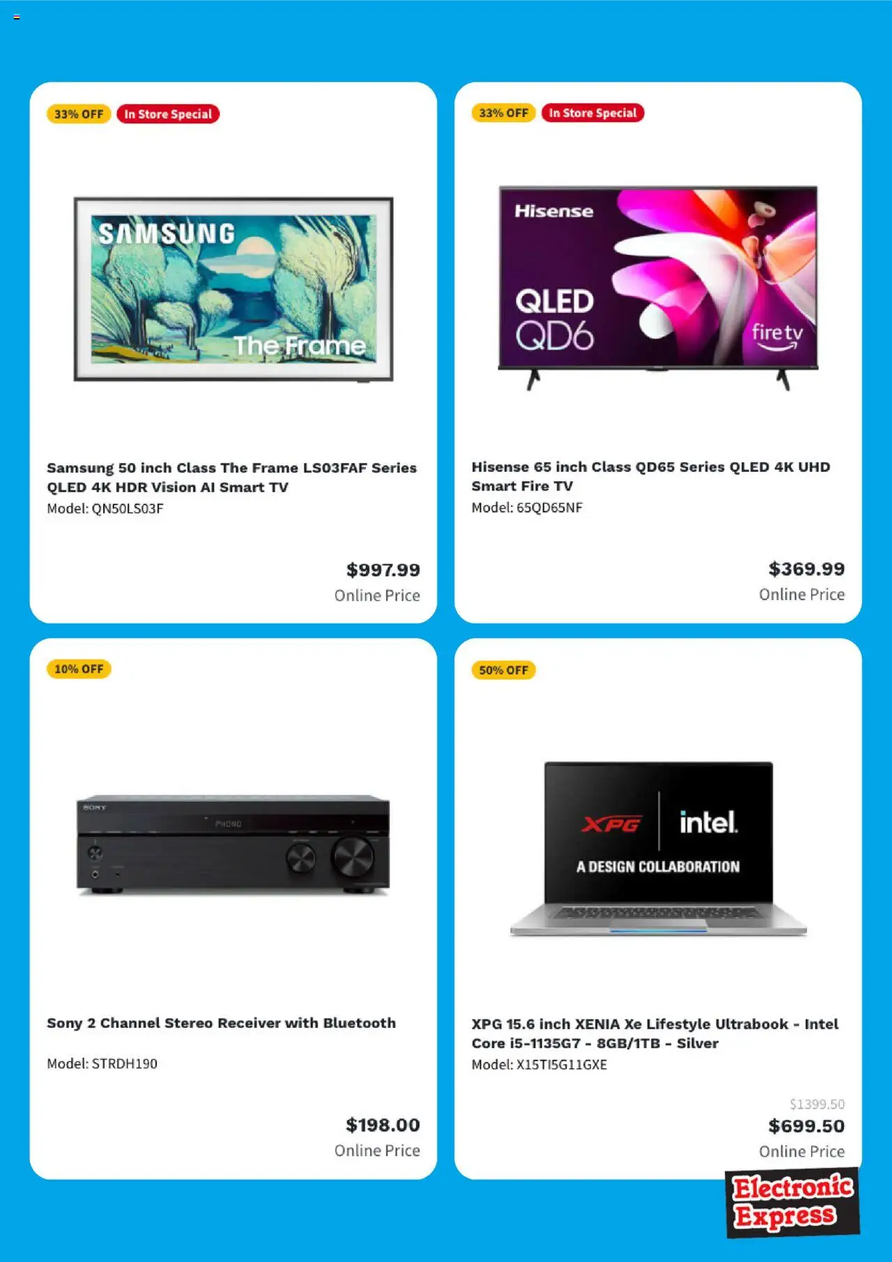 Electronic Express Weekly Ad - valid from 11.08.2025 | Page: 2 | Products: Stereo, Tv, Receiver