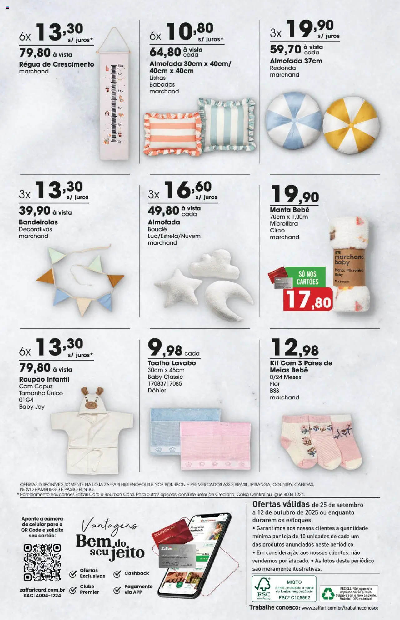 Zaffari Folheto - válido de 25.09.2025 | Página: 10 | Produtos: Almofada, Régua, Capuz, Meias