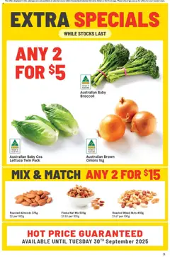IGA catalogue - valid from 17.09.2025 | Page: 14 | Products: Almonds, Lettuce, Nuts, Onions