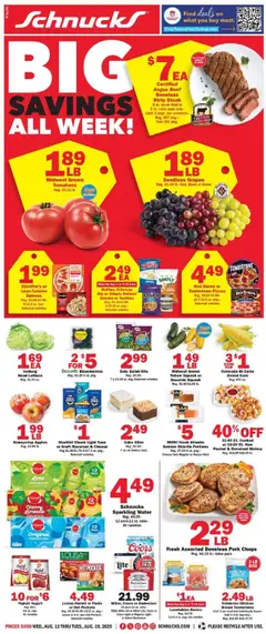 Preview of Schnucks weekly ads valid from 13.08.2025