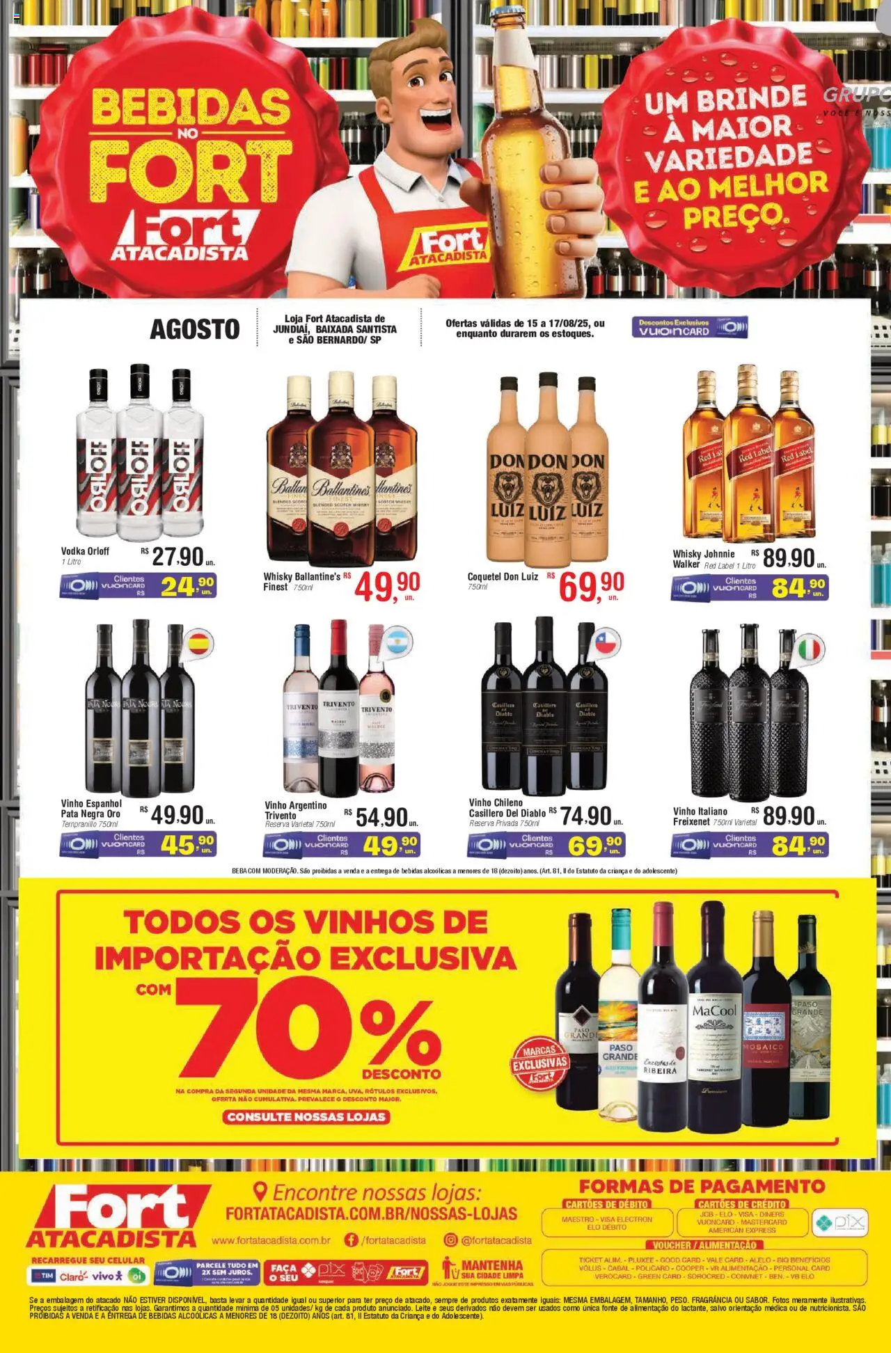 Fort Atacadista Folheto - válido de 15.08.2025 | Página: 1 | Produtos: Fragrância, Whisky, Leite, Faca