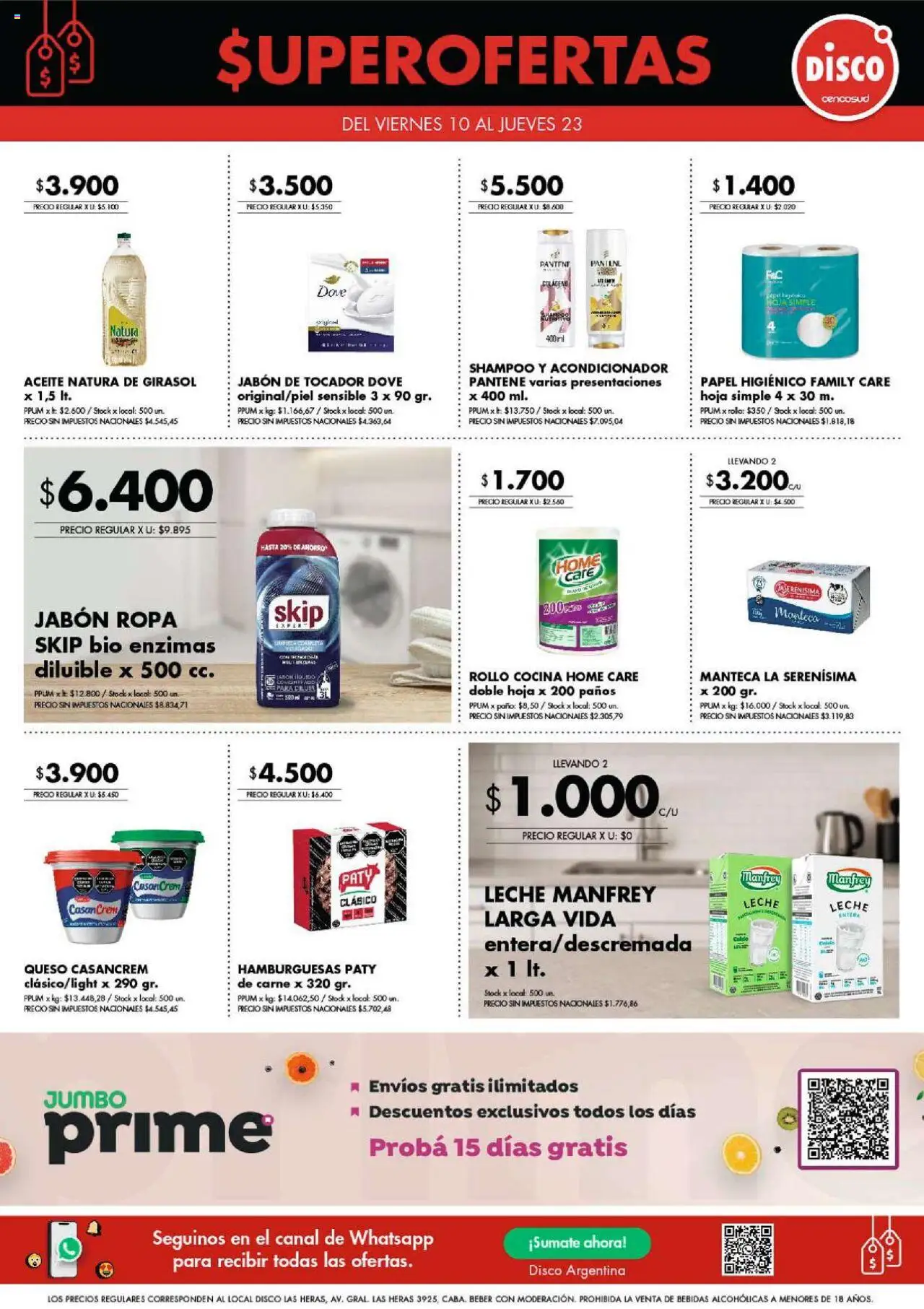 Disco - Especial Super Ofertas Costa Atlántica (Excluye Disco Pinamar │ válido desde el 10.10.2025 | Página: 2 | Productos: Papel higiénico, Acondicionador, Ropa, Leche