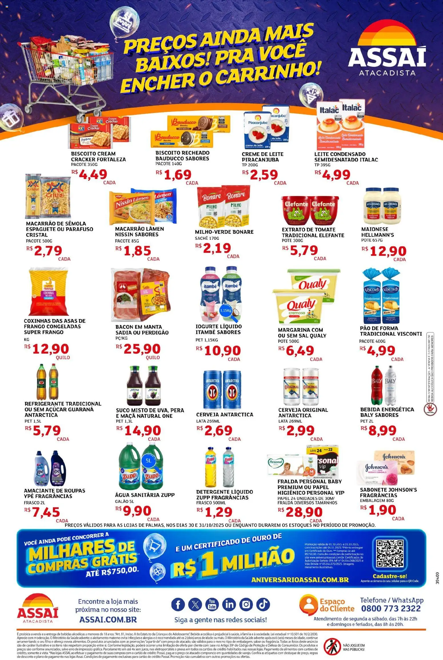Assaí Atacadista Folheto - válido de 30.10.2025 | Página: 2 | Produtos: Amaciante de roupas, Iogurte, Leite condensado, Água sanitária