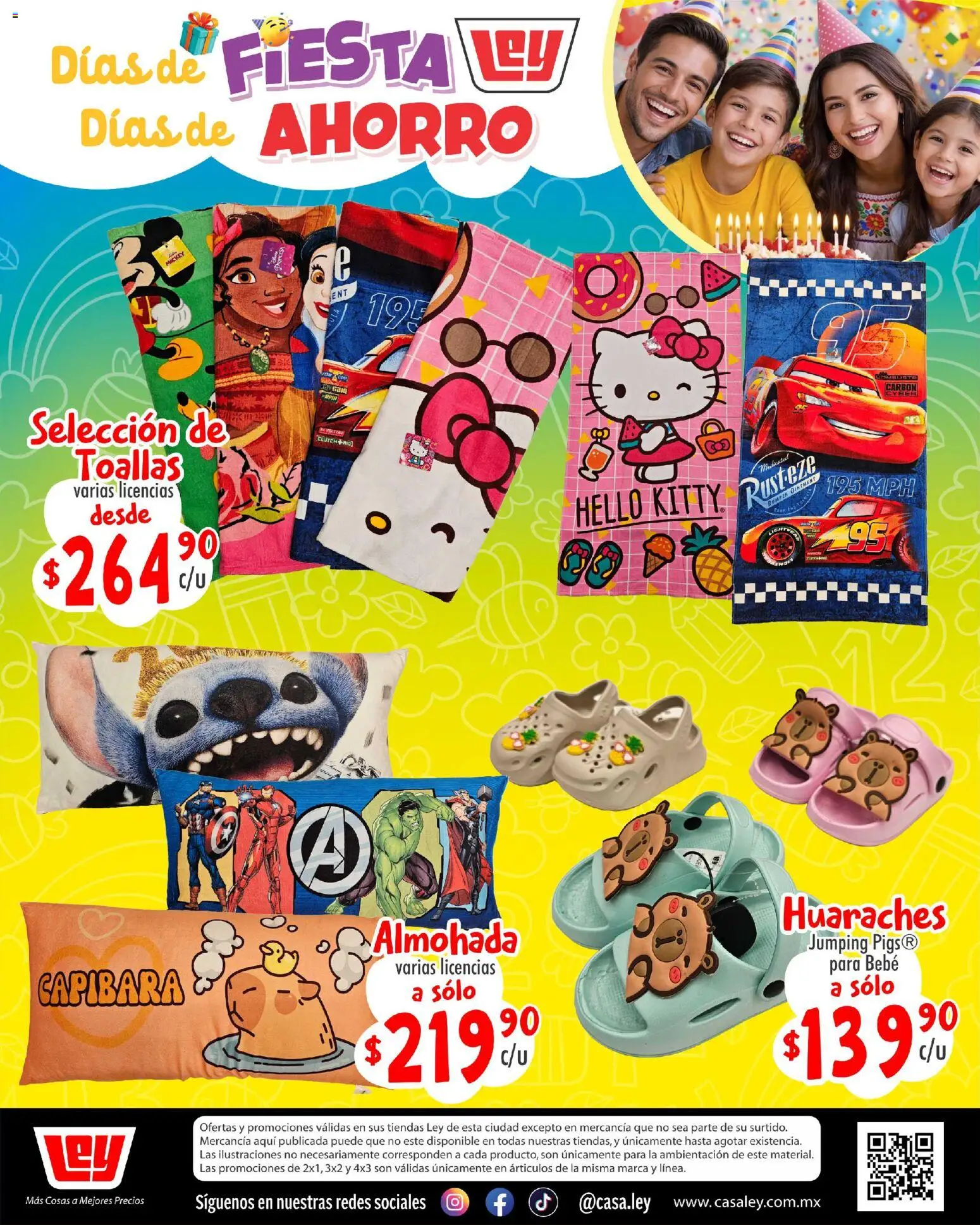 Nuevas ofertas de Casa Ley válidas en toda la República Mexicana desde el 26.04.2026. ¡Encuentra las mejores ofertas en Casa Ley folleto Interior suple Dia del Niño! | Página: 22 | Productos: Almohada, Toallas