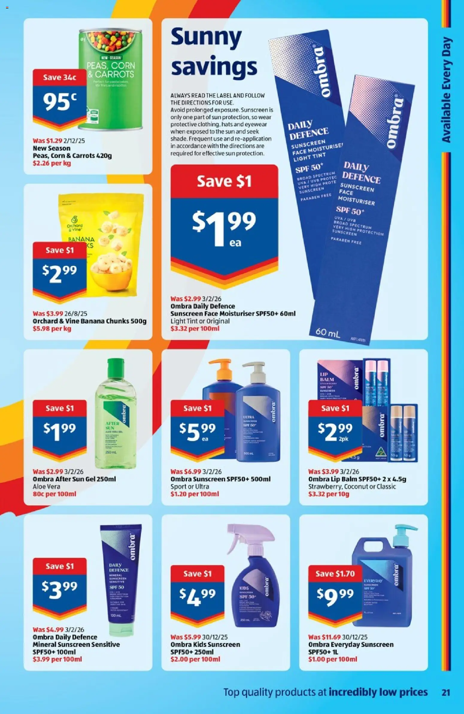 Aldi catalogue - valid from 18.03.2026 | Page: 21 | Products: Light, Sunscreen, Moisturiser, Carrots