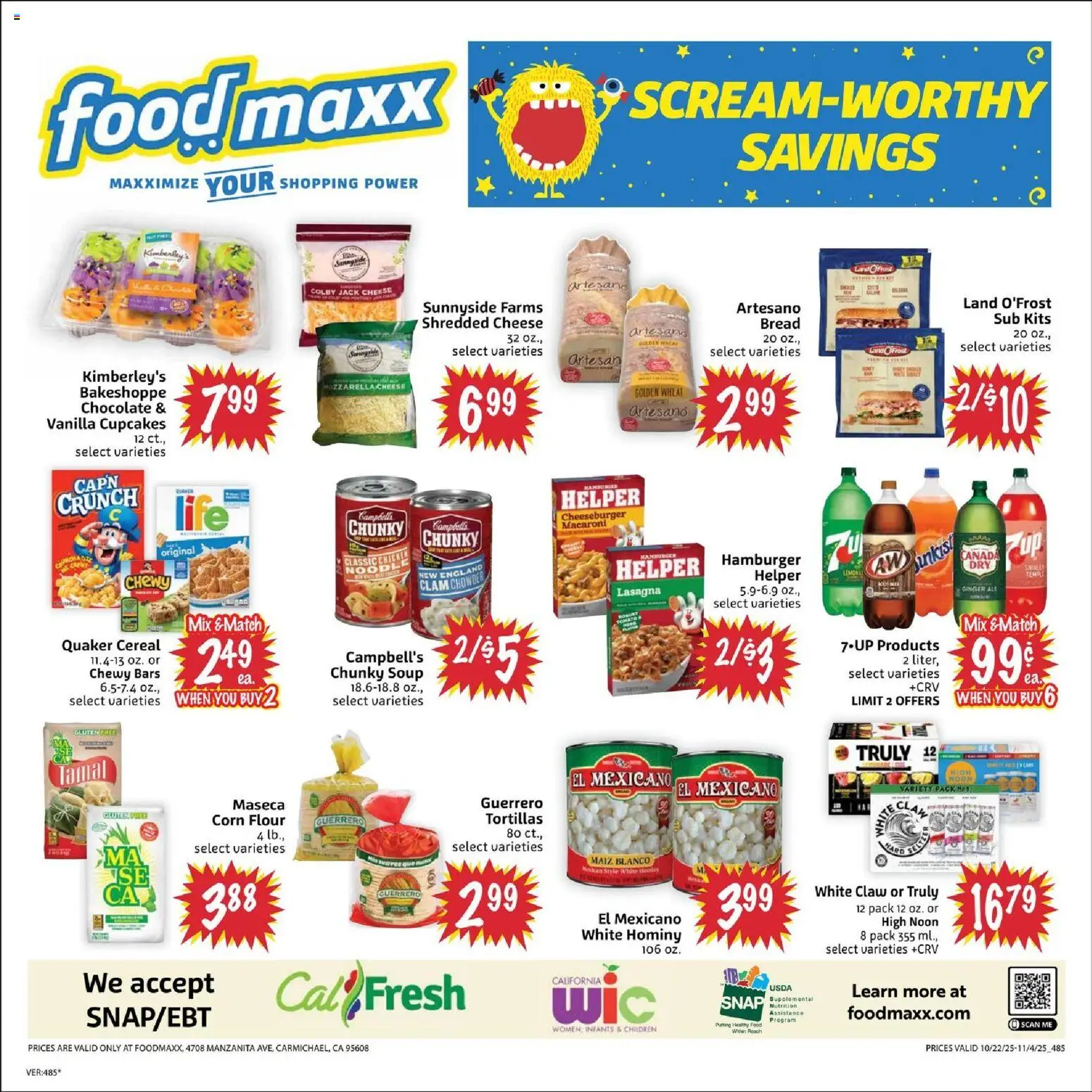 FoodMaxx Weekly Ad - valid from 22.10.2025 | Page: 2 | Products: Ginger, Cheese, Bread, Chocolate