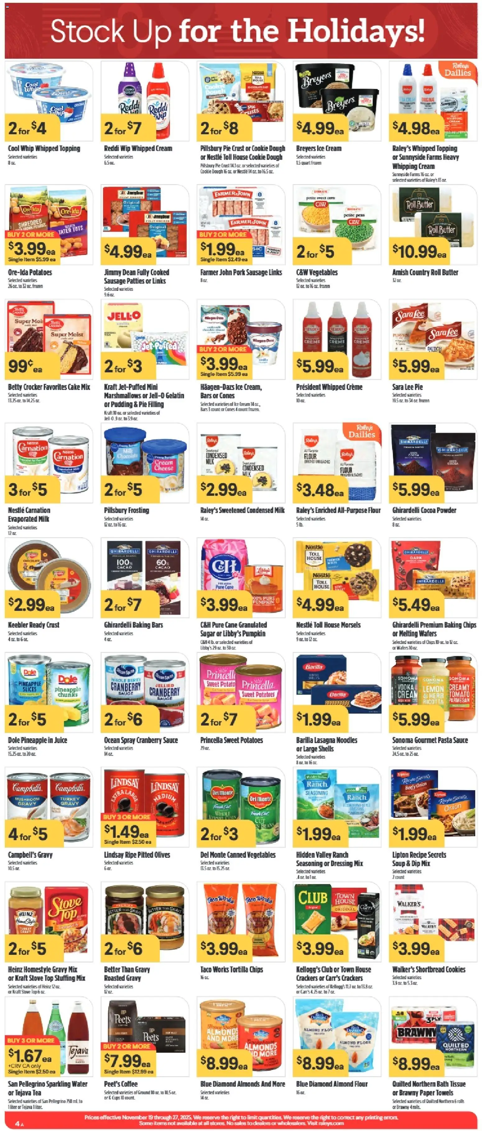 Raley's Weekly Ad - valid from 19.11.2025 | Page: 4 | Products: Powder, Butter, Tea, Lemon