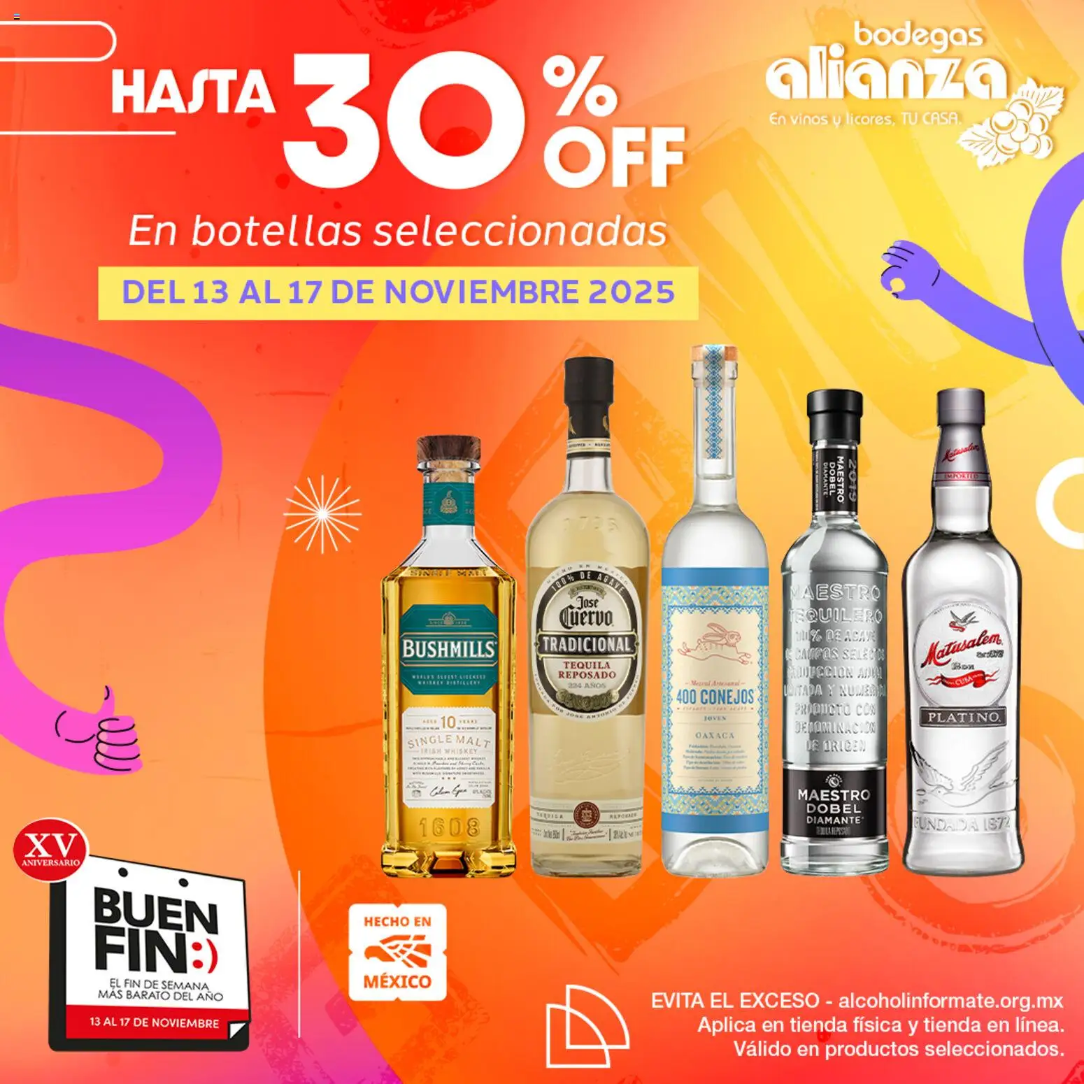 Nuevas ofertas de Bodegas Alianza válidas en toda la República Mexicana desde el 13.11.2025. ¡Encuentra las mejores ofertas en Bodegas Alianza Buen Fin! | Página: 2 | Productos: Whiskey, Tequila