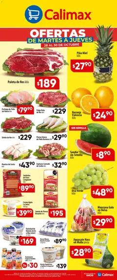 Vista previa de Calimax folleto Ofertas de Martes a Jueves, nuevo folleto de la tienda, válido en México a partir del 28.10.2025