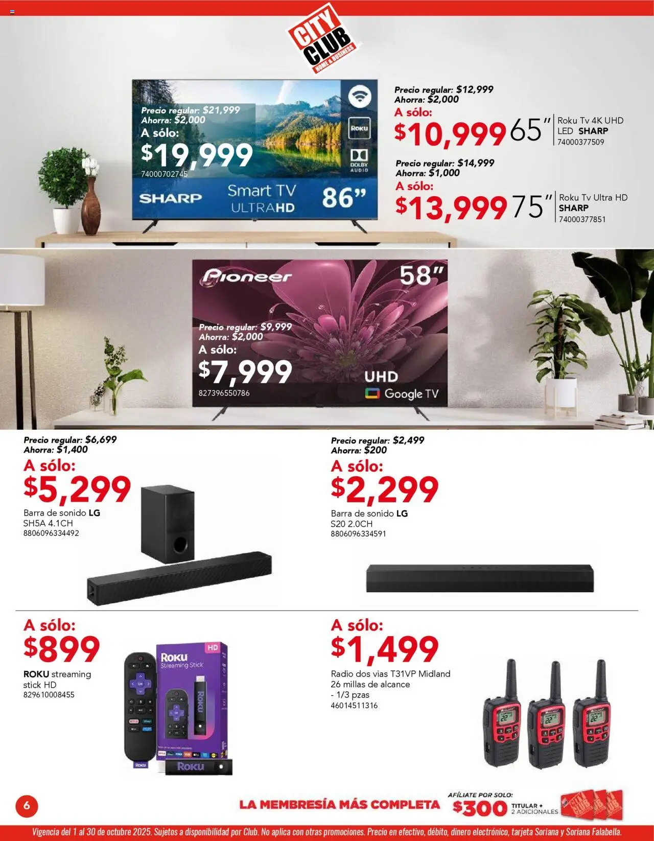 Nuevas ofertas de City Club válidas en toda la República Mexicana desde el 01.10.2025. ¡Encuentra las mejores ofertas en City Club - Catálogo! | Página: 4 | Productos: Audio, Radio, Barra