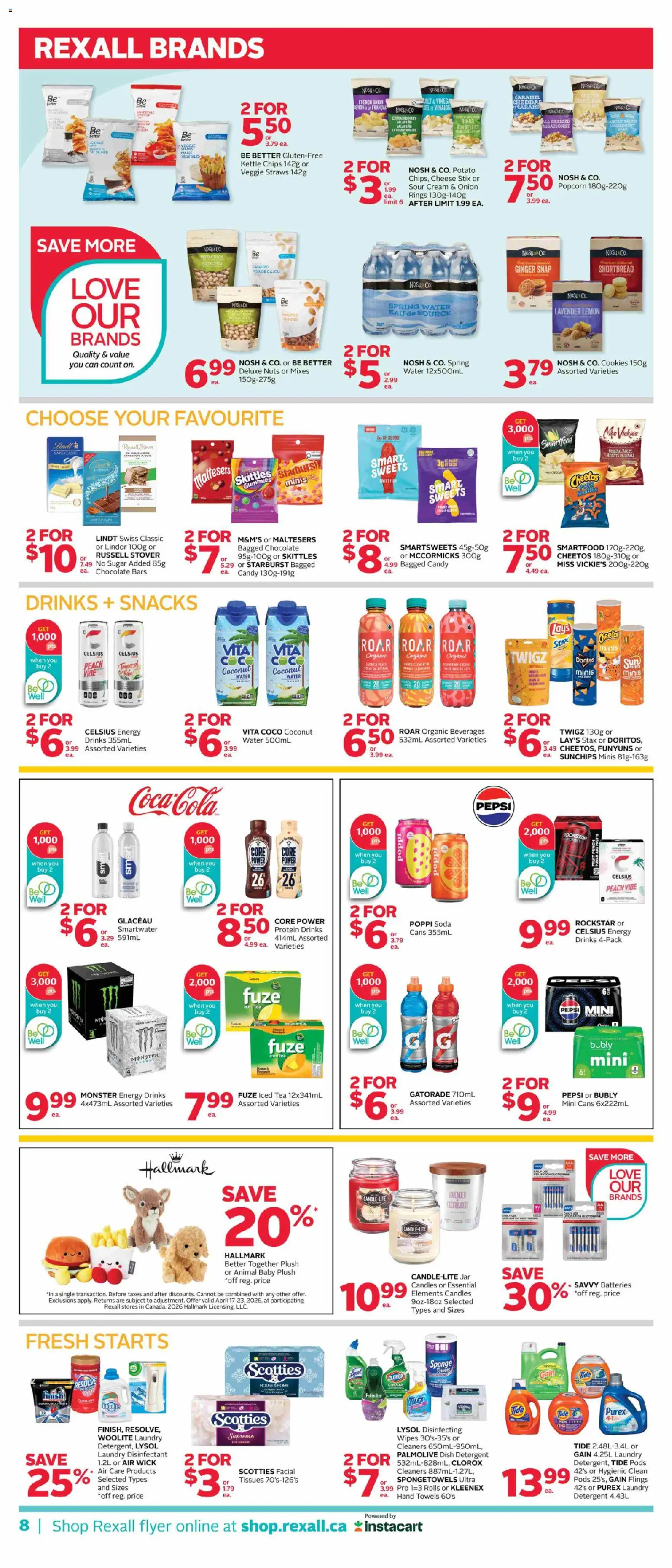 Rexall flyer valid from 17.04.2026 | Page: 15 | Products: Sour cream, Chips, Cookies, Kettle