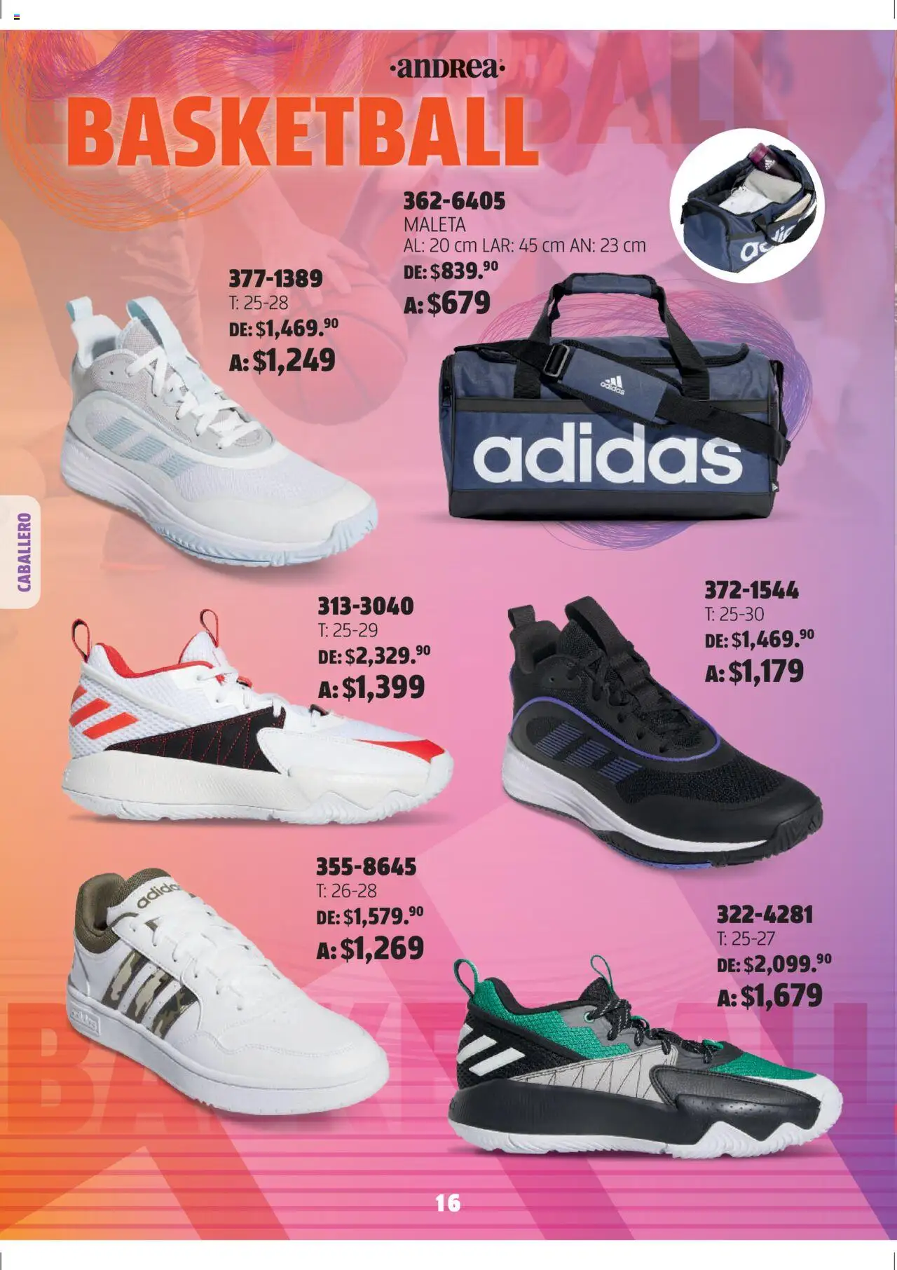 Nuevas ofertas de Andrea válidas en toda la República Mexicana desde el 03.08.2025. ¡Encuentra las mejores ofertas en Andrea - Catálogo Adidas Week! | Página: 16 | Productos: Maleta