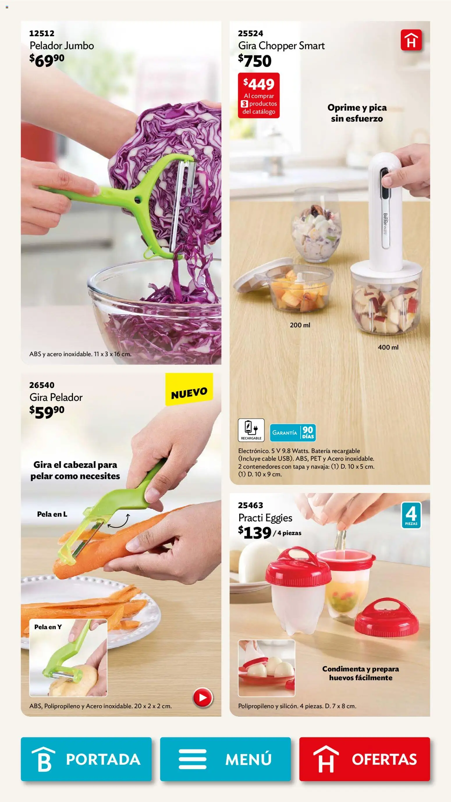 Nuevas ofertas de Betterware válidas en toda la República Mexicana desde el 02.03.2026. ¡Encuentra las mejores ofertas en Betterware campaña 3 2026! | Página: 62 | Productos: Navaja, Huevos, Cable, Batería