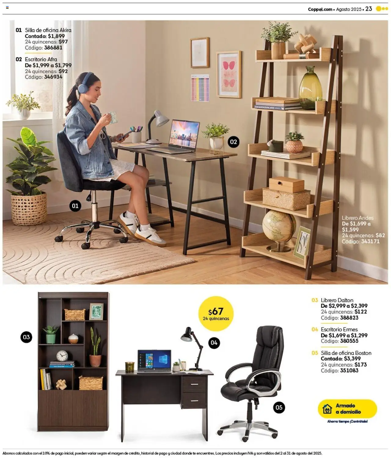Nuevas ofertas de Coppel válidas en toda la República Mexicana desde el 01.08.2025. ¡Encuentra las mejores ofertas en Coppel - Catálogo Regreso a Clases! | Página: 23 | Productos: Silla, Escritorio, Té