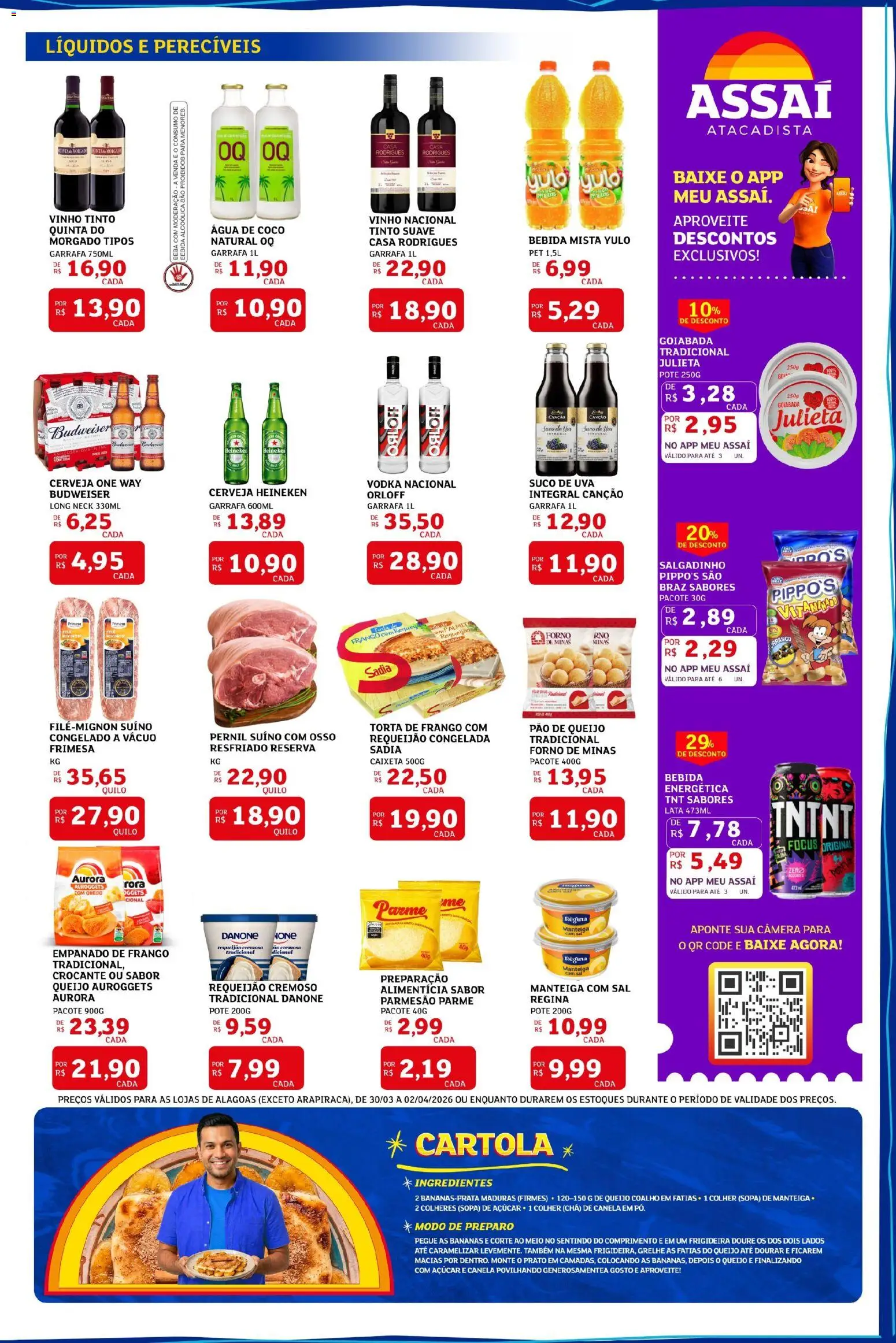Assaí Atacadista Folheto - válido de 30.03.2026 | Página: 3 | Produtos: Palmito, Suco, Chá, Frango
