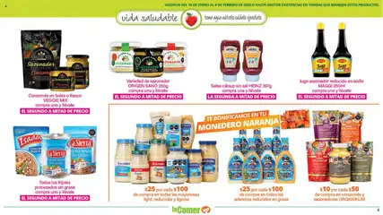 Vista previa de La Comer folleto Vida Saludable, nuevo folleto de la tienda, válido en México a partir del 16.01.2026 | Página: 4 | Productos: Aceite de oliva, Catsup, Cúrcuma, Té