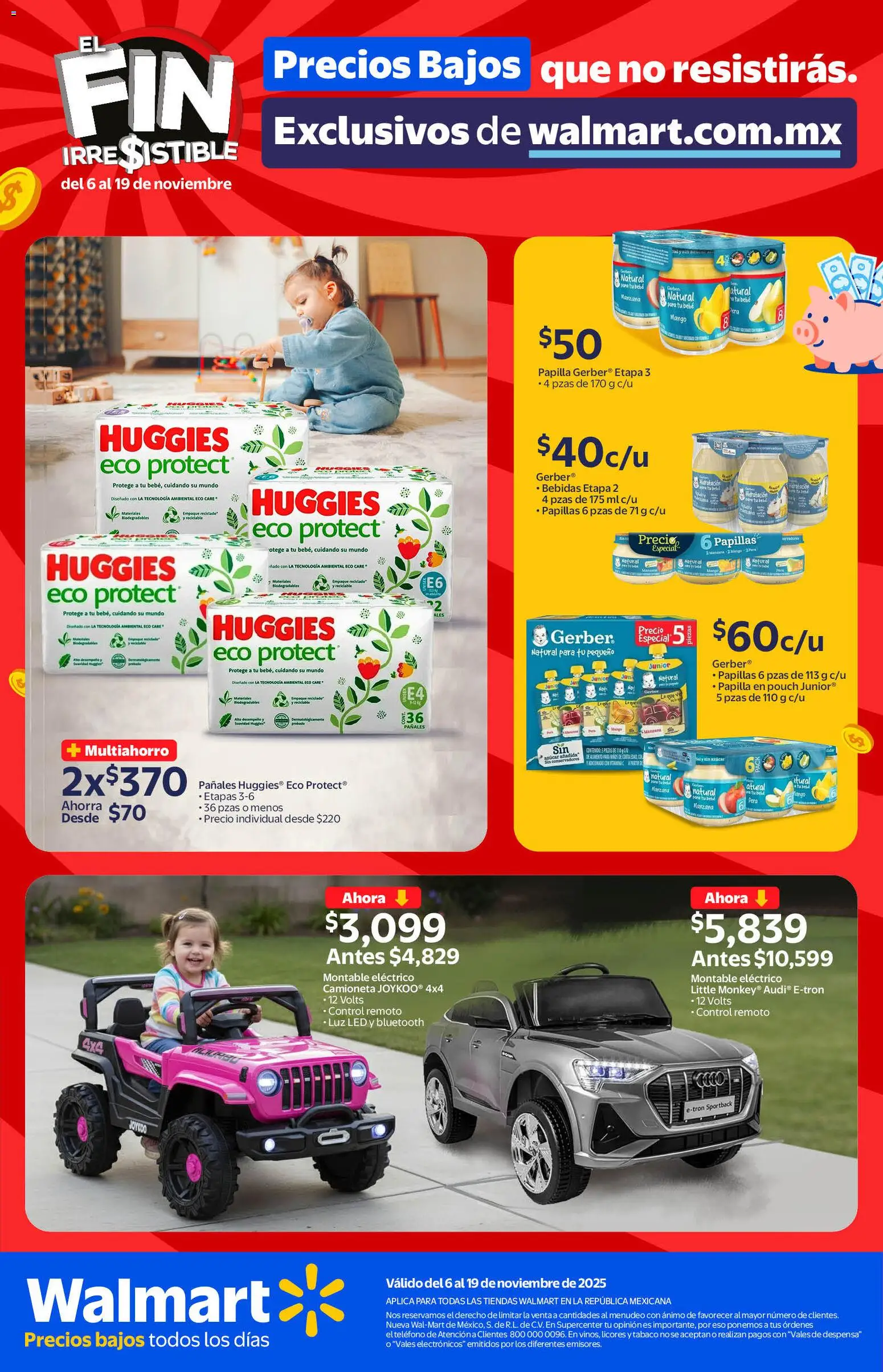 Nuevas ofertas de Walmart válidas en toda la República Mexicana desde el 06.11.2025. ¡Encuentra las mejores ofertas en Walmart catálogo Buen Fin! | Página: 10 | Productos: Col, Pañales, Despensa, Teléfono