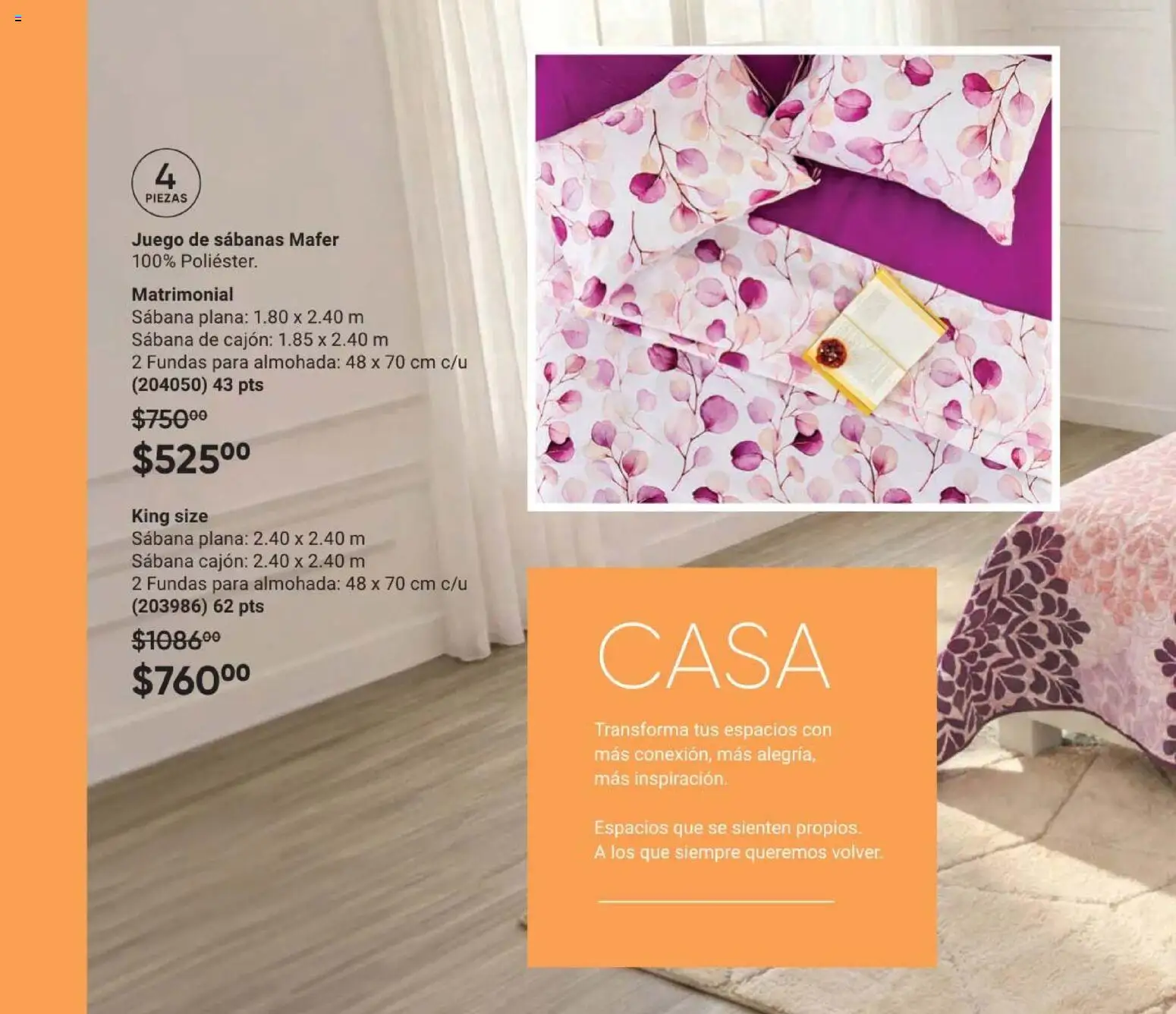 Nuevas ofertas de AVON válidas en toda la República Mexicana desde el 24.04.2026. ¡Encuentra las mejores ofertas en AVON Casa & Estilo 7 2026! | Página: 104 | Productos: Juego, Almohada, Sabanas