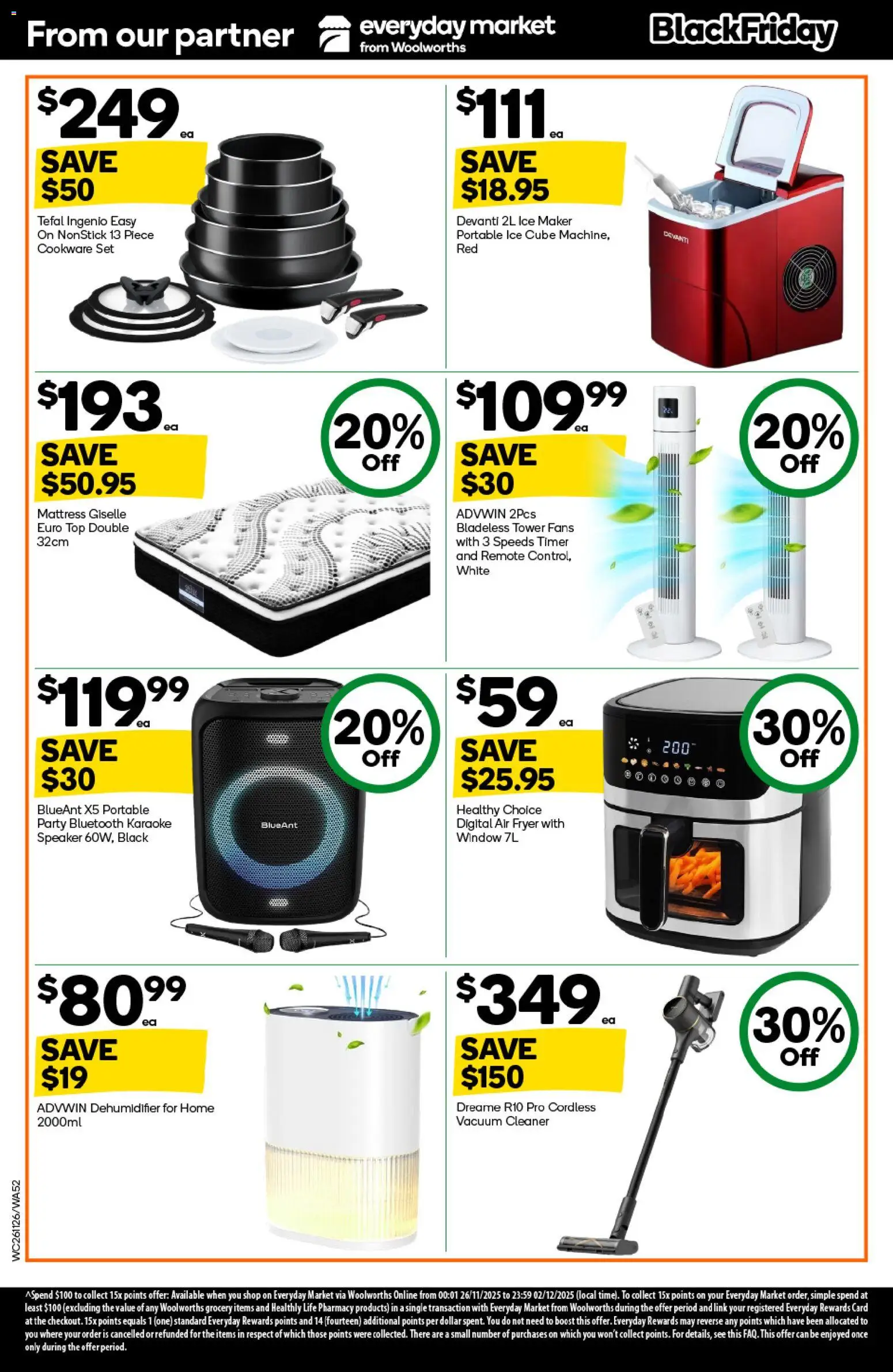 Woolworths catalogue - valid from 26.11.2025 | Page: 52 | Products: Cleaner, Dehumidifier, Ice maker, Mattress