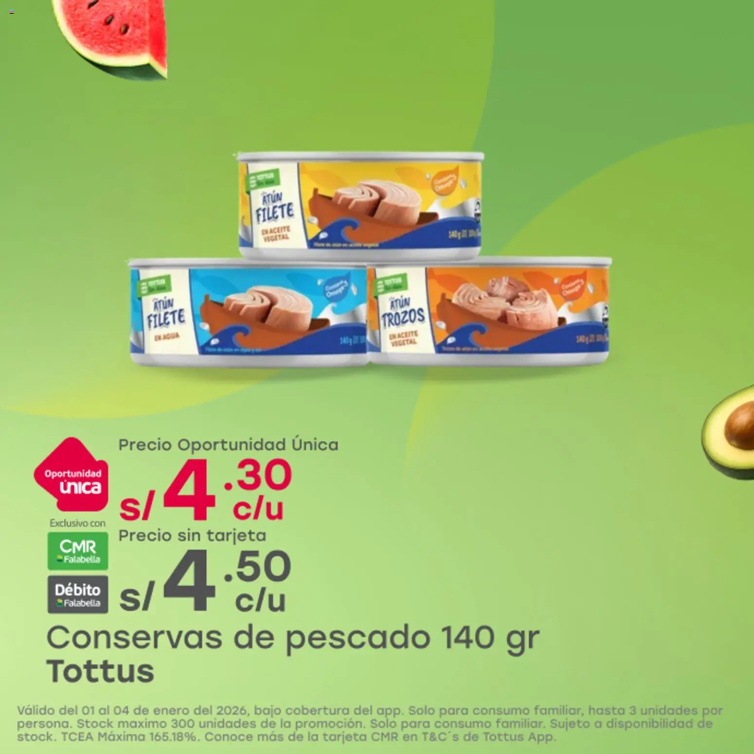 Catálogo Tottus válido desde 01.01.2026 | Página: 5 | Productos: Aceite, Pescado