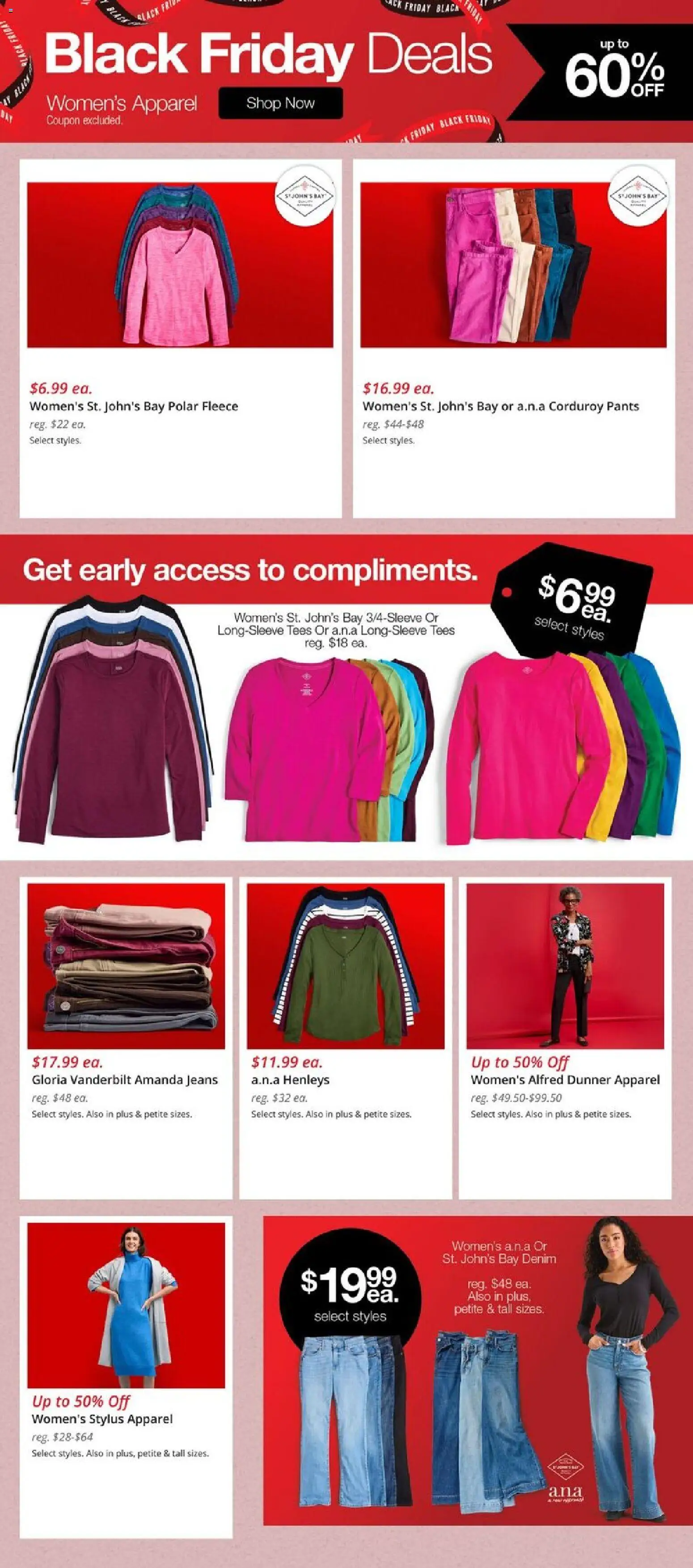 JCPenney Black Friday Women´s Deals - valid from 07.11.2025 | Page: 3 | Products: Pants, Jeans, Stylus