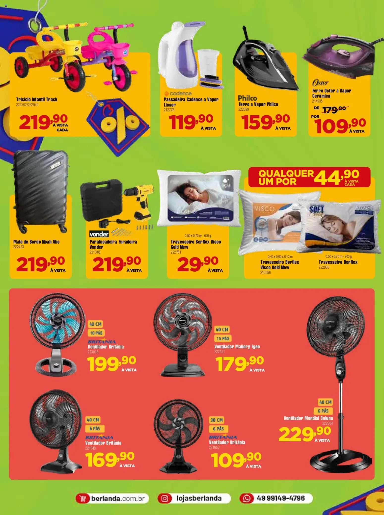 Berlanda Folheto - válido de 01.01.2026 | Página: 3 | Produtos: Ferro a vapor, Ferro, Ventilador, Parafusadeira