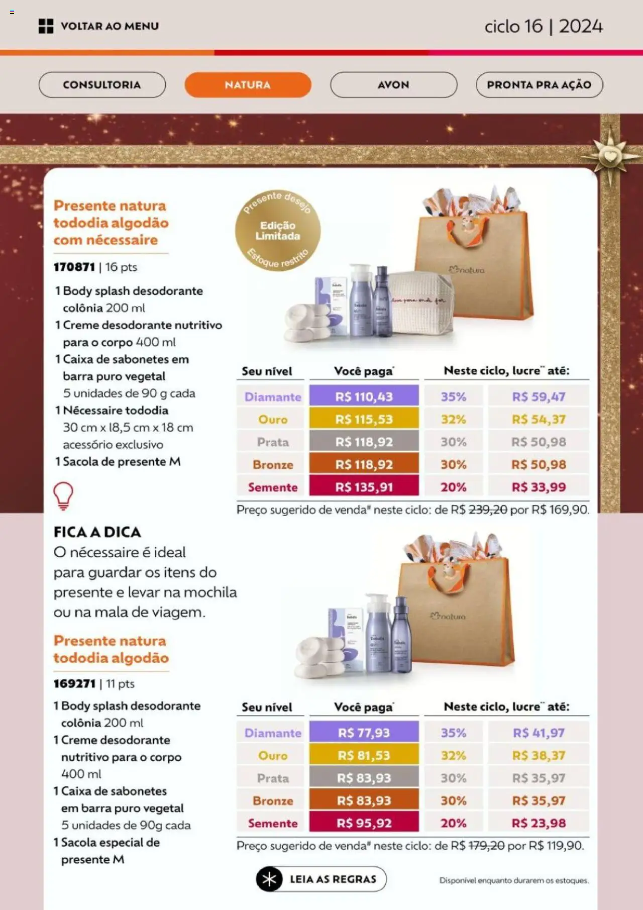 Avon Folheto - válido de 26.09.2025 | Página: 18 | Produtos: Desodorante, Necessaire, Creme, Body