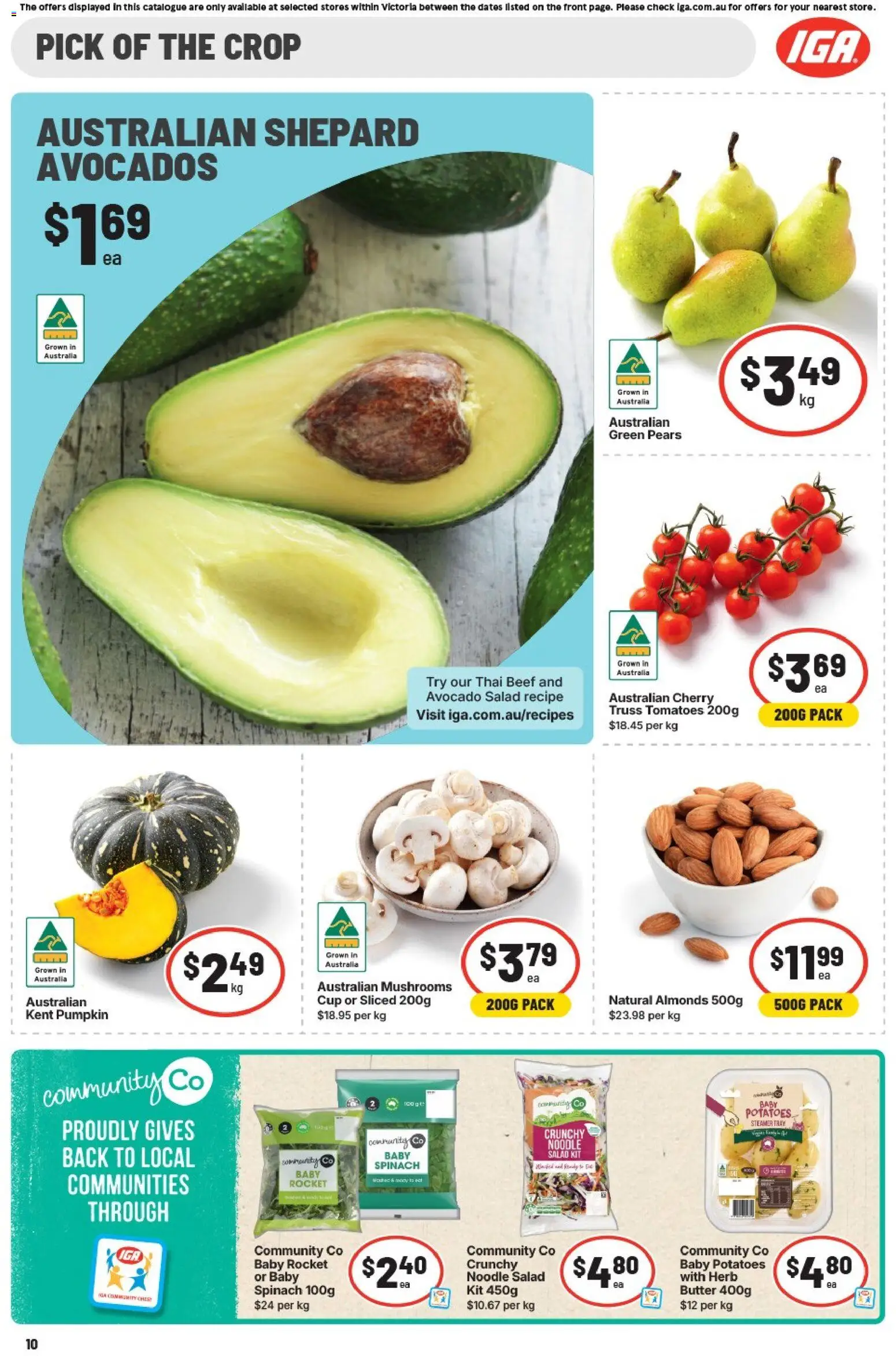 IGA catalogue - valid from 29.04.2026 | Page: 10 | Products: Almonds, Herb, Beef, Potatoes