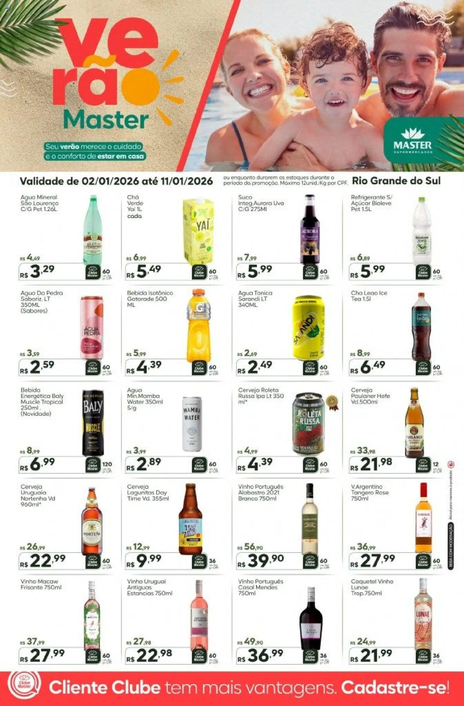 Master Folheto - válido de 02.01.2026 | Página: 4 | Produtos: Gatorade, Chá, Bebida, Água mineral