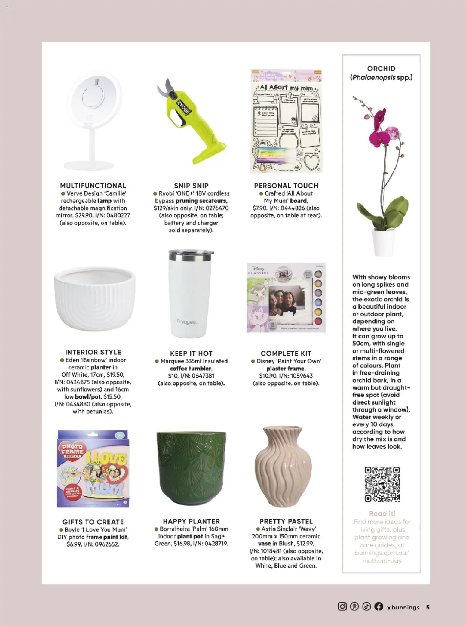 Bunnings Warehouse catalogue - valid from 24.04.2026 | Page: 5 | Products: Table, Vase, Charger, Pot